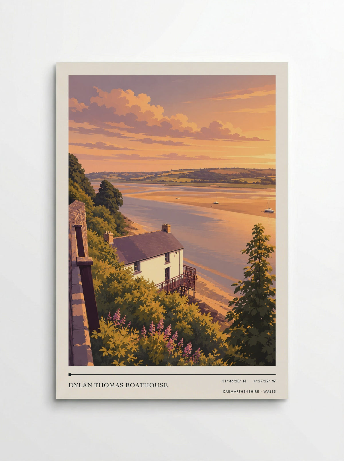 Dylan Thomas Boathouse, Carmarthenshire | Travel Poster - Poster