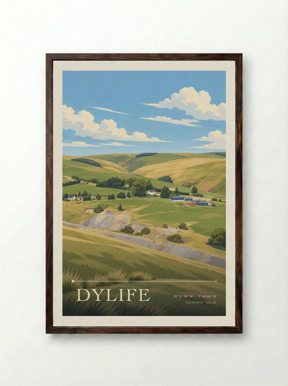Dylife, Sir Powys | Travel Poster - Framed Print Dark Wood