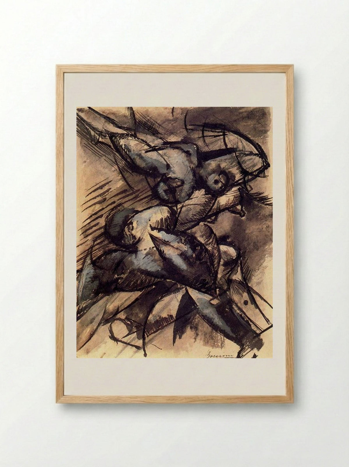 Dynamic Decomposition - Umberto Boccioni - Framed Print Wood