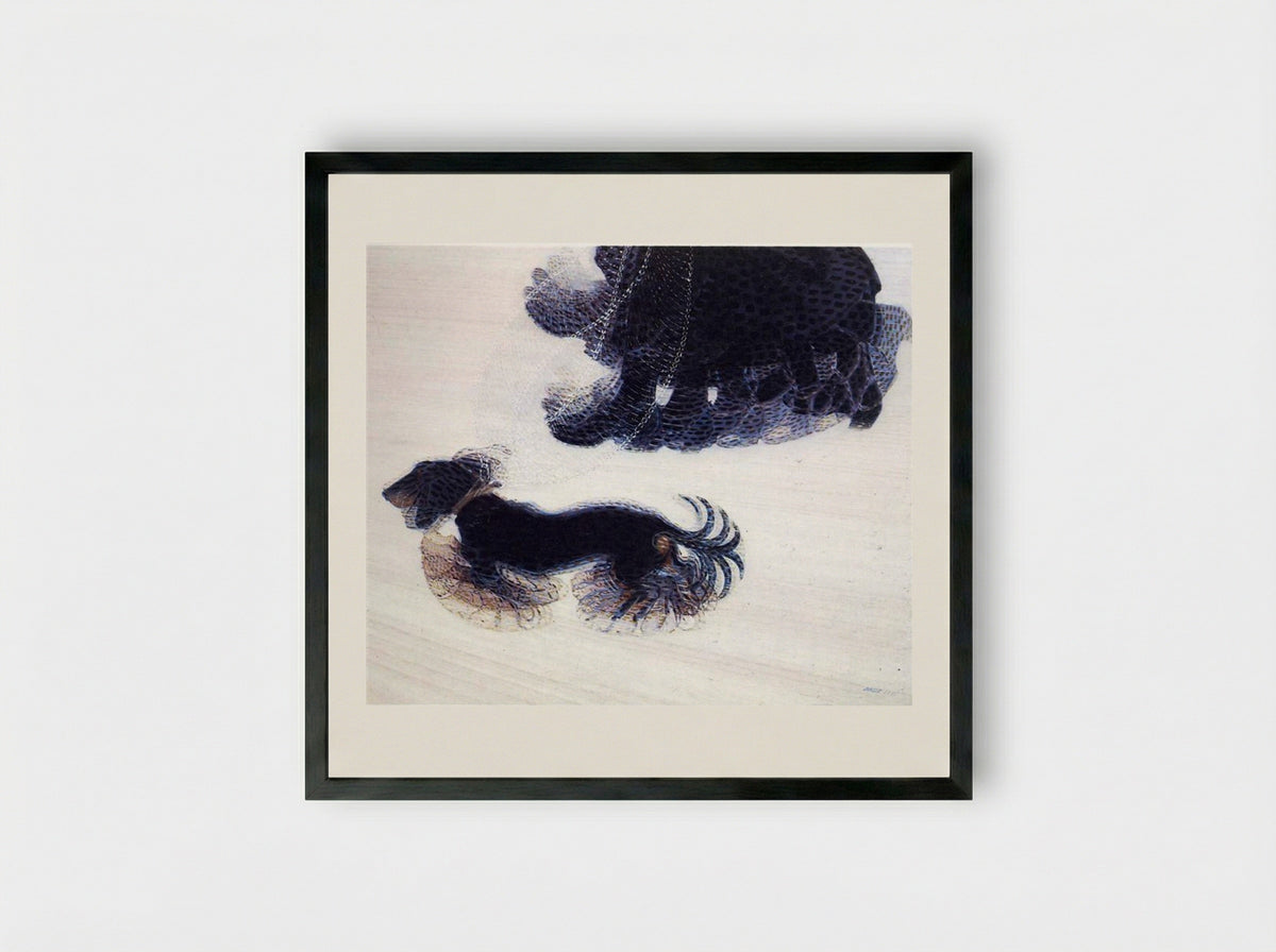 Dynamism of a Dog on a Leash - Giacomo Balla - Framed Print Black