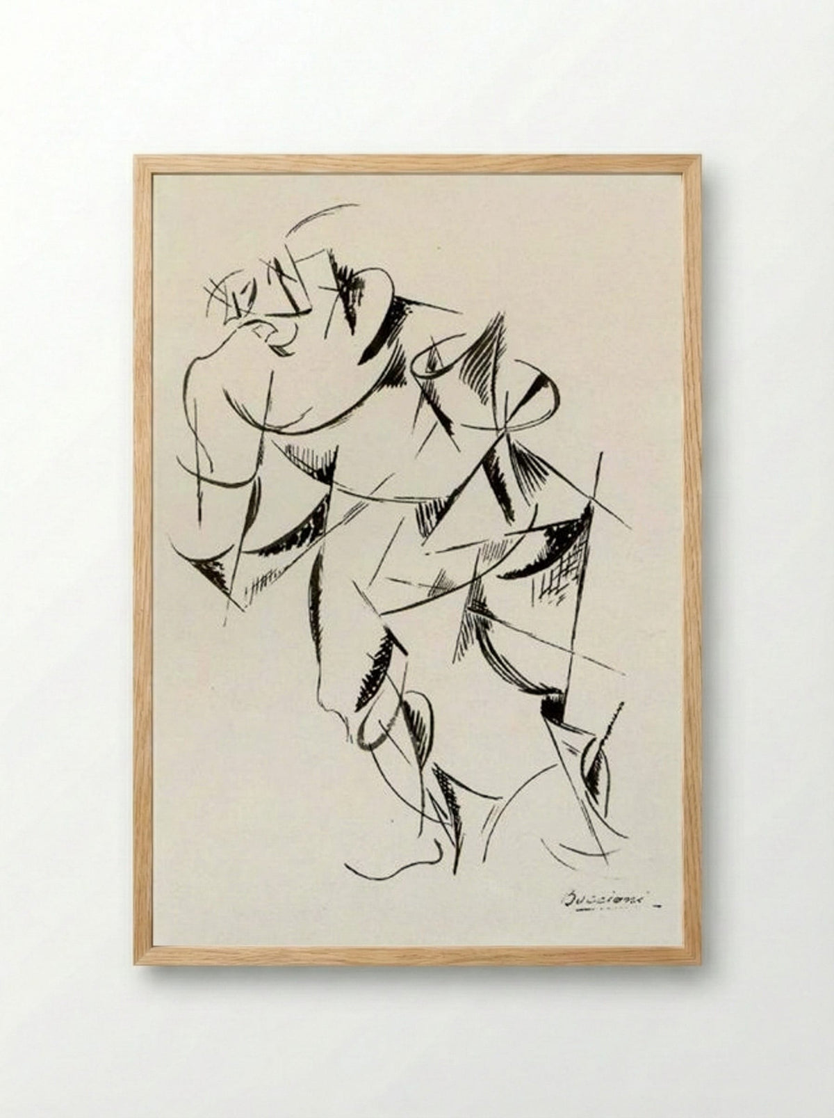 Dynamism of the Human Body: Boxer - Umberto Boccioni - Framed Print Wood