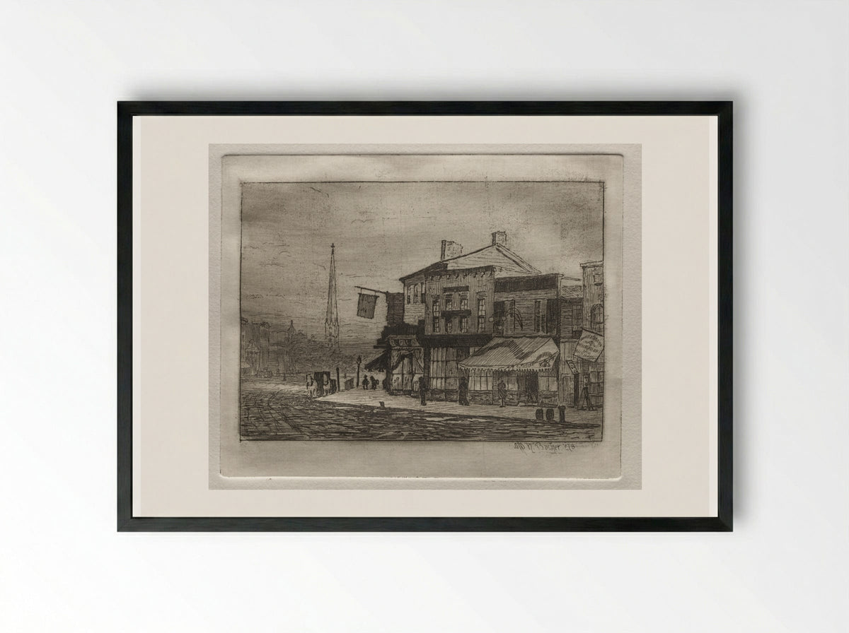 Eagle Street and Woodland Avenue - Otto H. Bacher - Framed Print Black