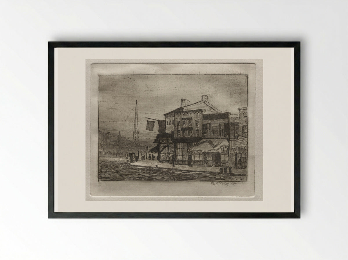 Eagle Street and Woodland Avenue - Otto H. Bacher - Framed Print Black