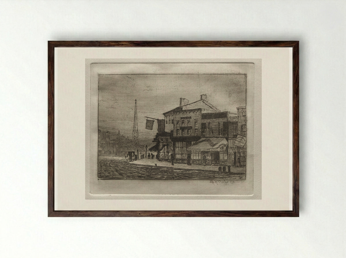 Eagle Street and Woodland Avenue - Otto H. Bacher - Framed Print Dark Wood