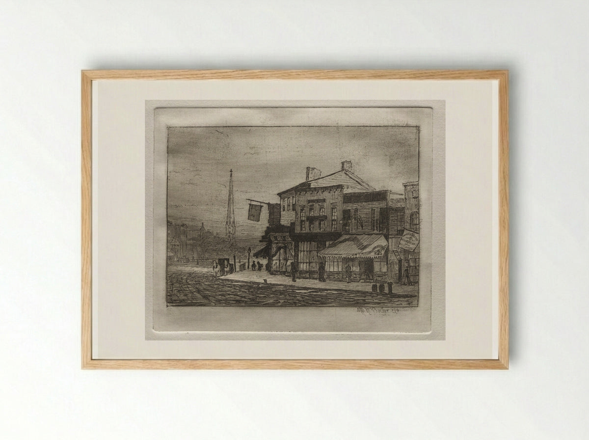 Eagle Street and Woodland Avenue - Otto H. Bacher - Framed Print Wood