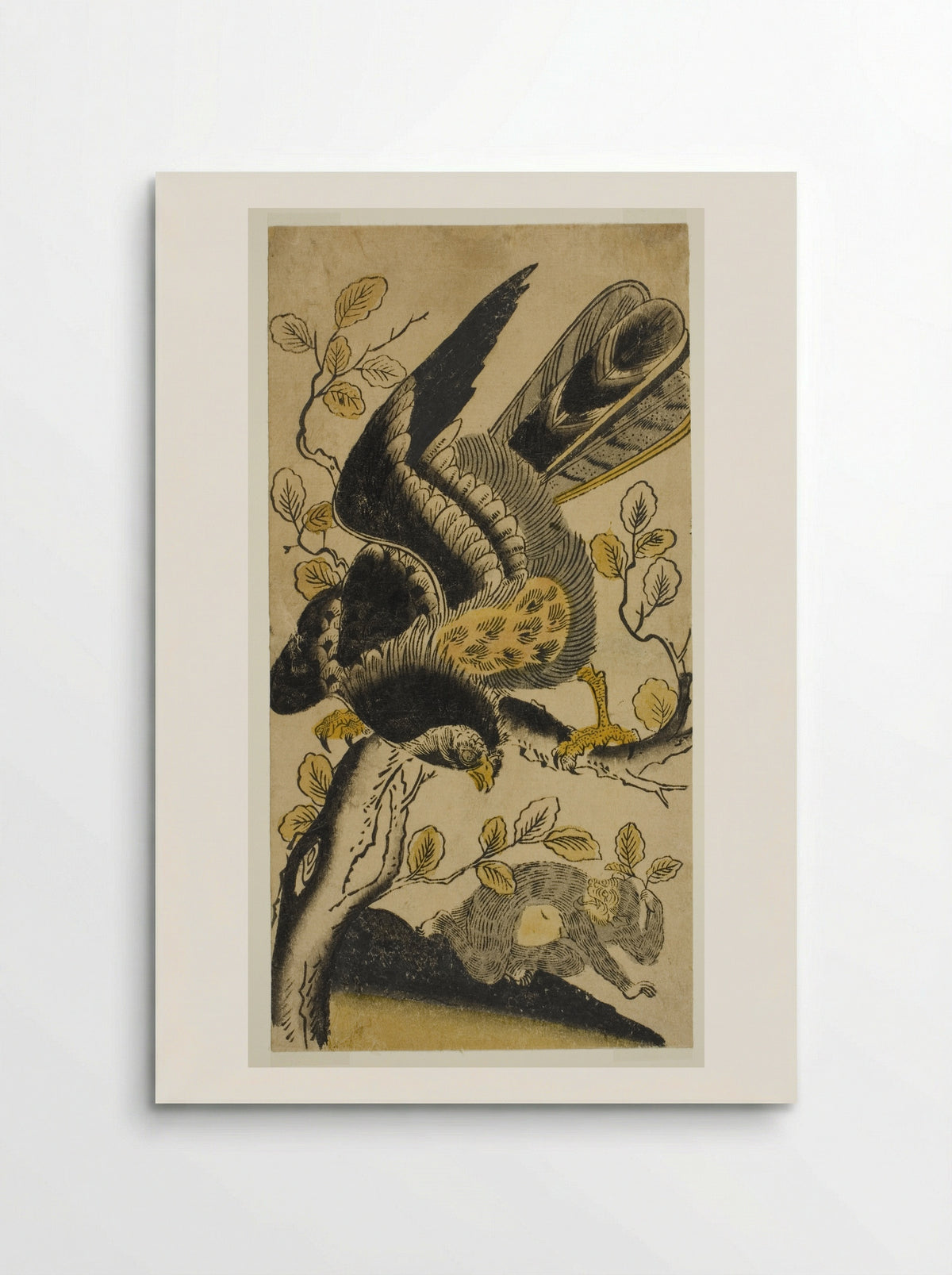 Eagle and Monkey - Nishimura Shigenaga - Poster