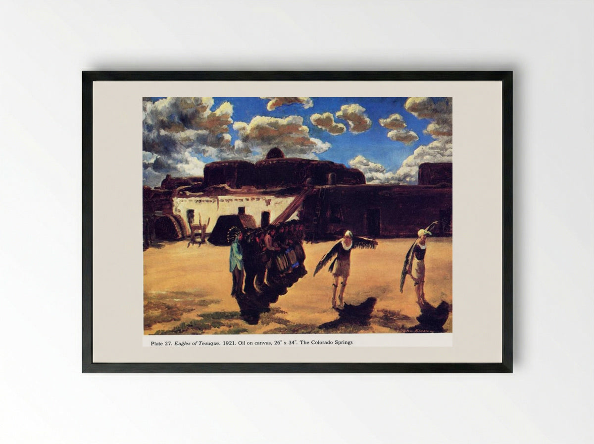 Eagles of Tesuque - John French Sloan - Framed Print Black