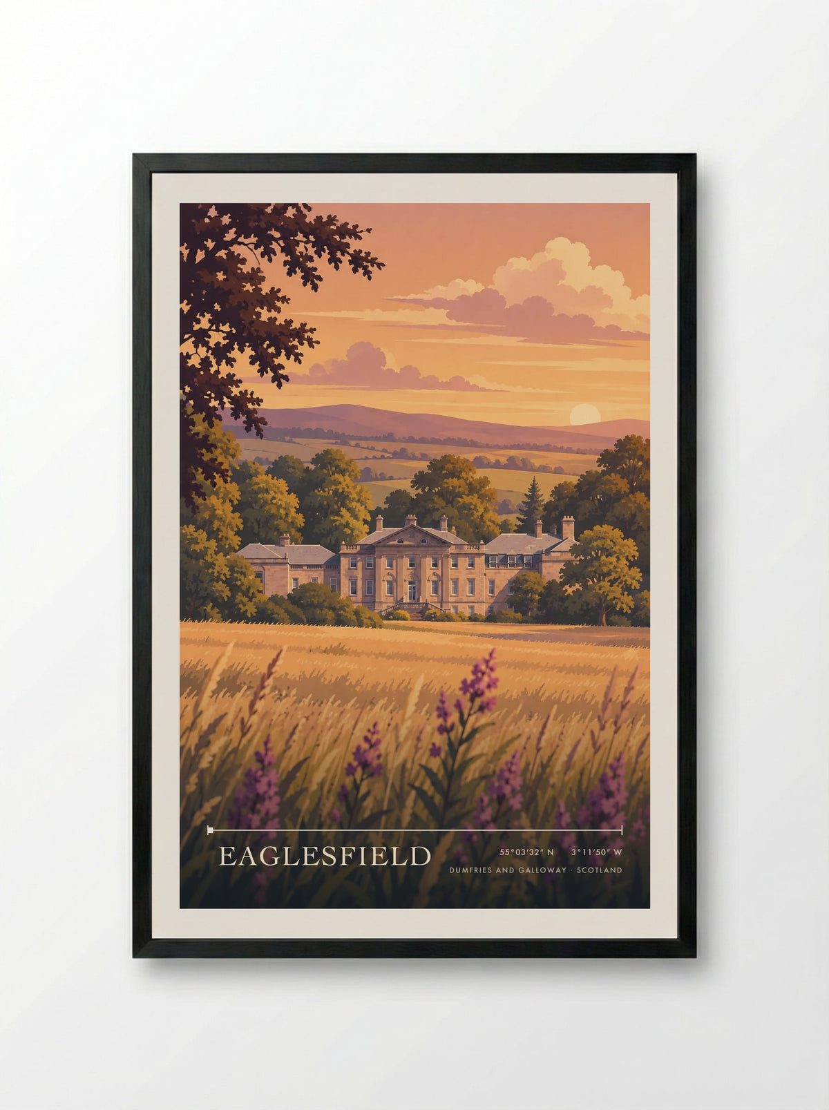 Eaglesfield, Dumfries and Galloway | Travel Poster - Framed Print Black
