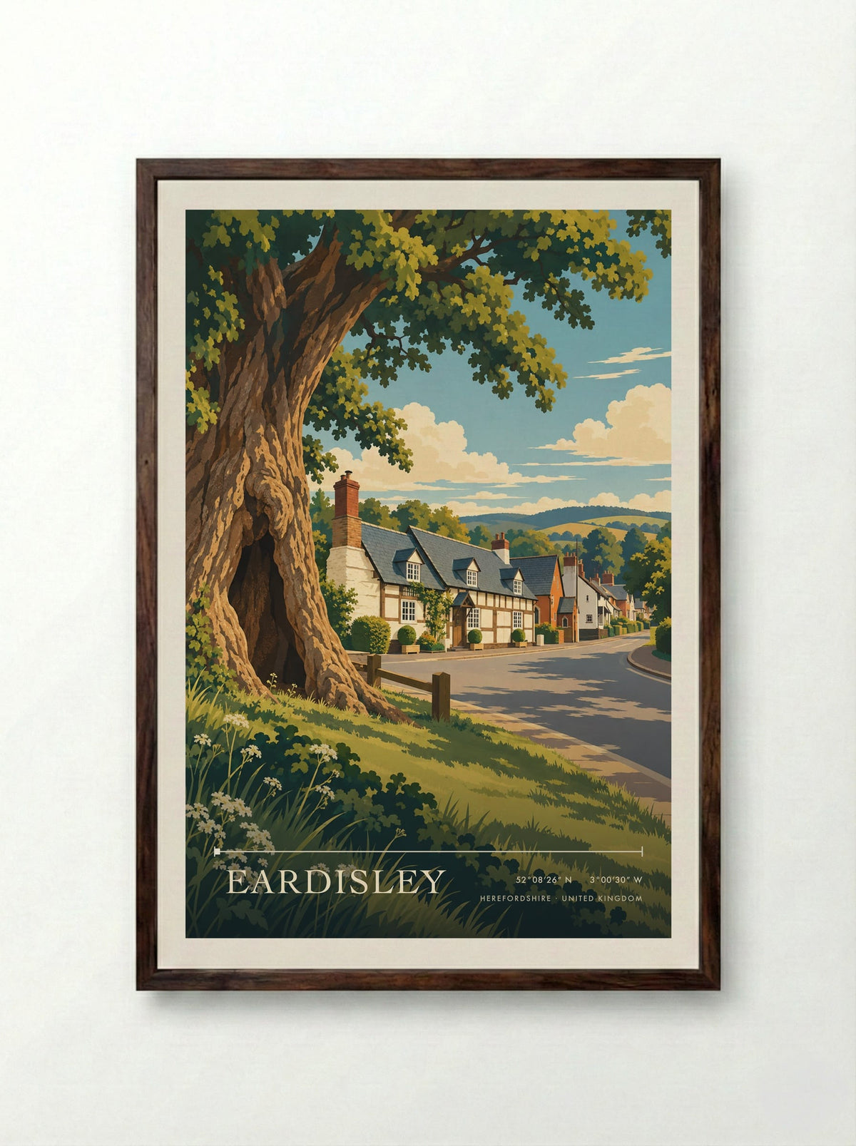 Eardisley, Herefordshire | Travel Poster - Framed Print Dark Wood