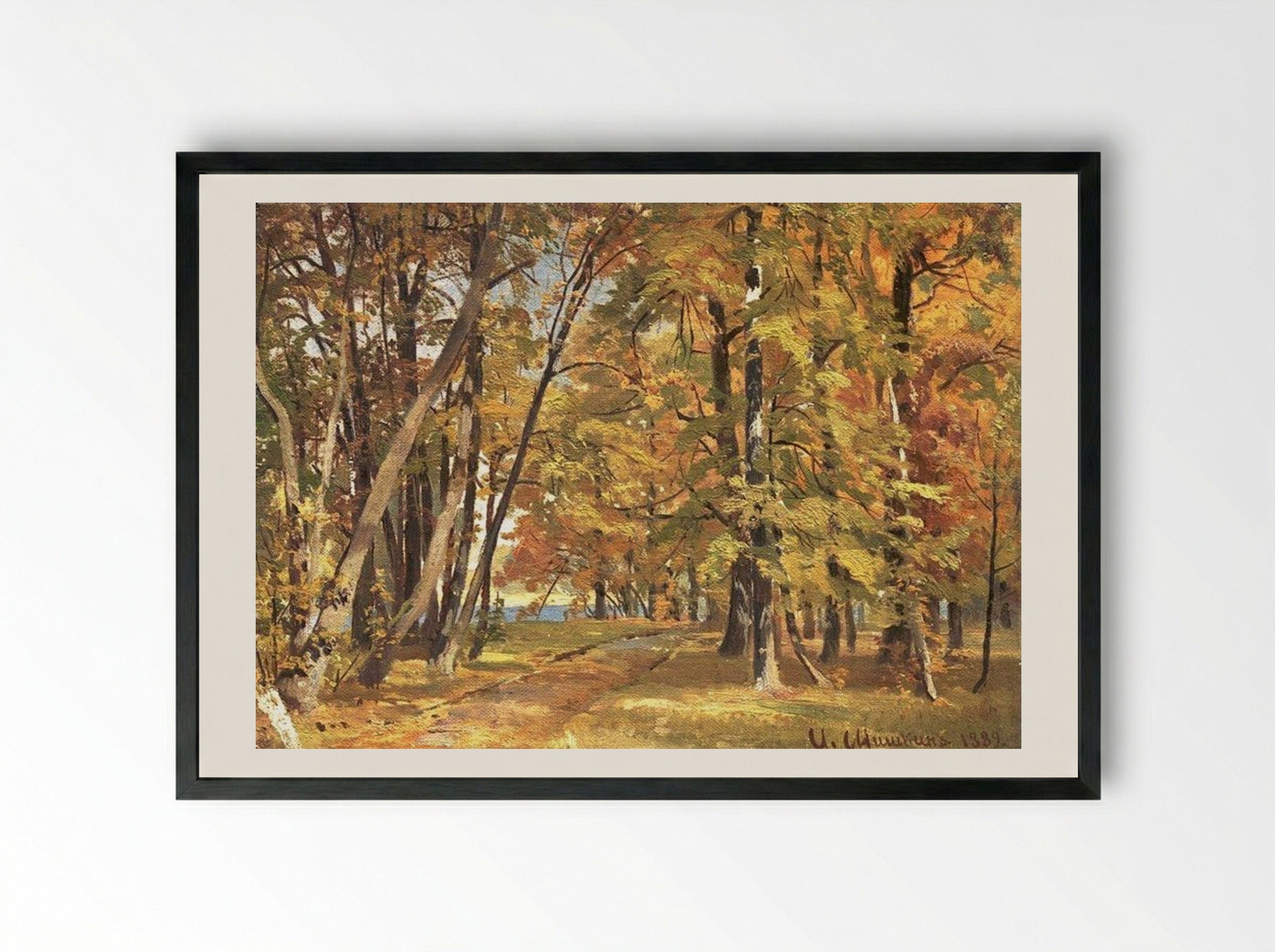 Early Autumn - Ivan Shishkin - Framed Print Black