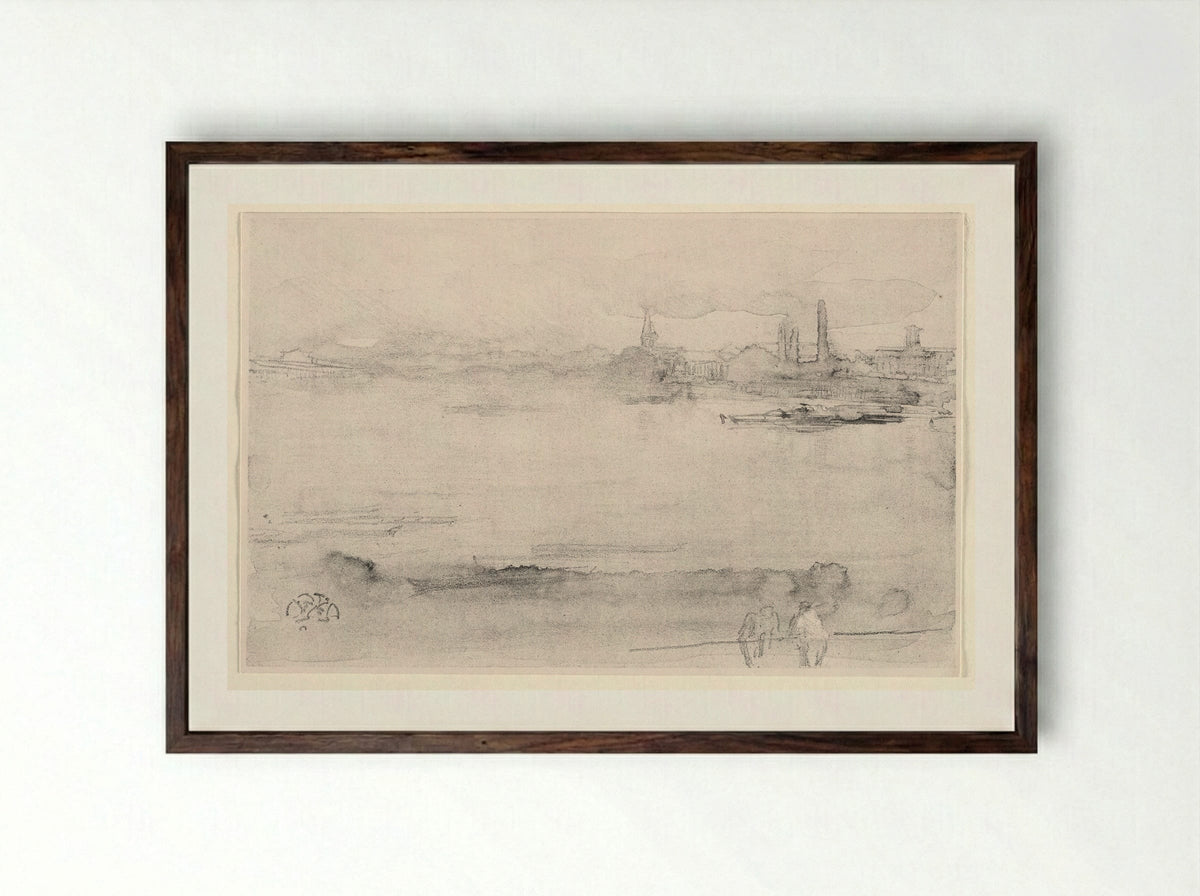 Early Morning - James McNeill Whistler - Framed Print Dark Wood