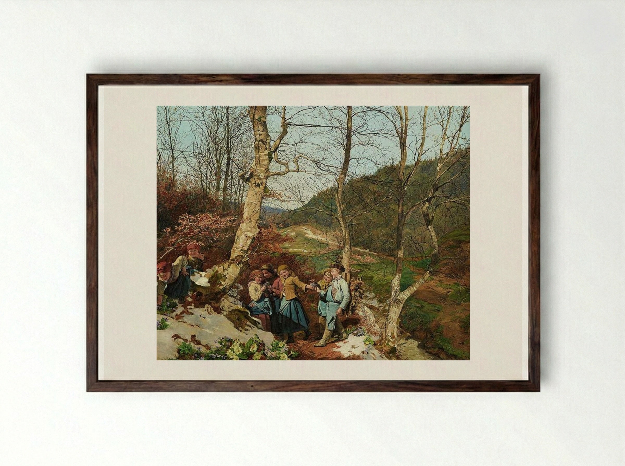 Early Spring in the Vienna Woods - Ferdinand Georg Waldmüller - Framed Print Dark Wood