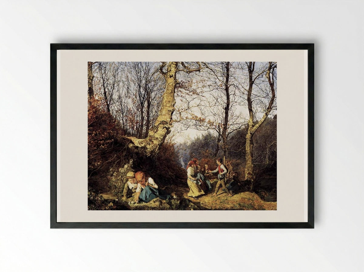 Early Spring in the Wienerwald - Ferdinand Georg Waldmüller - Framed Print Black