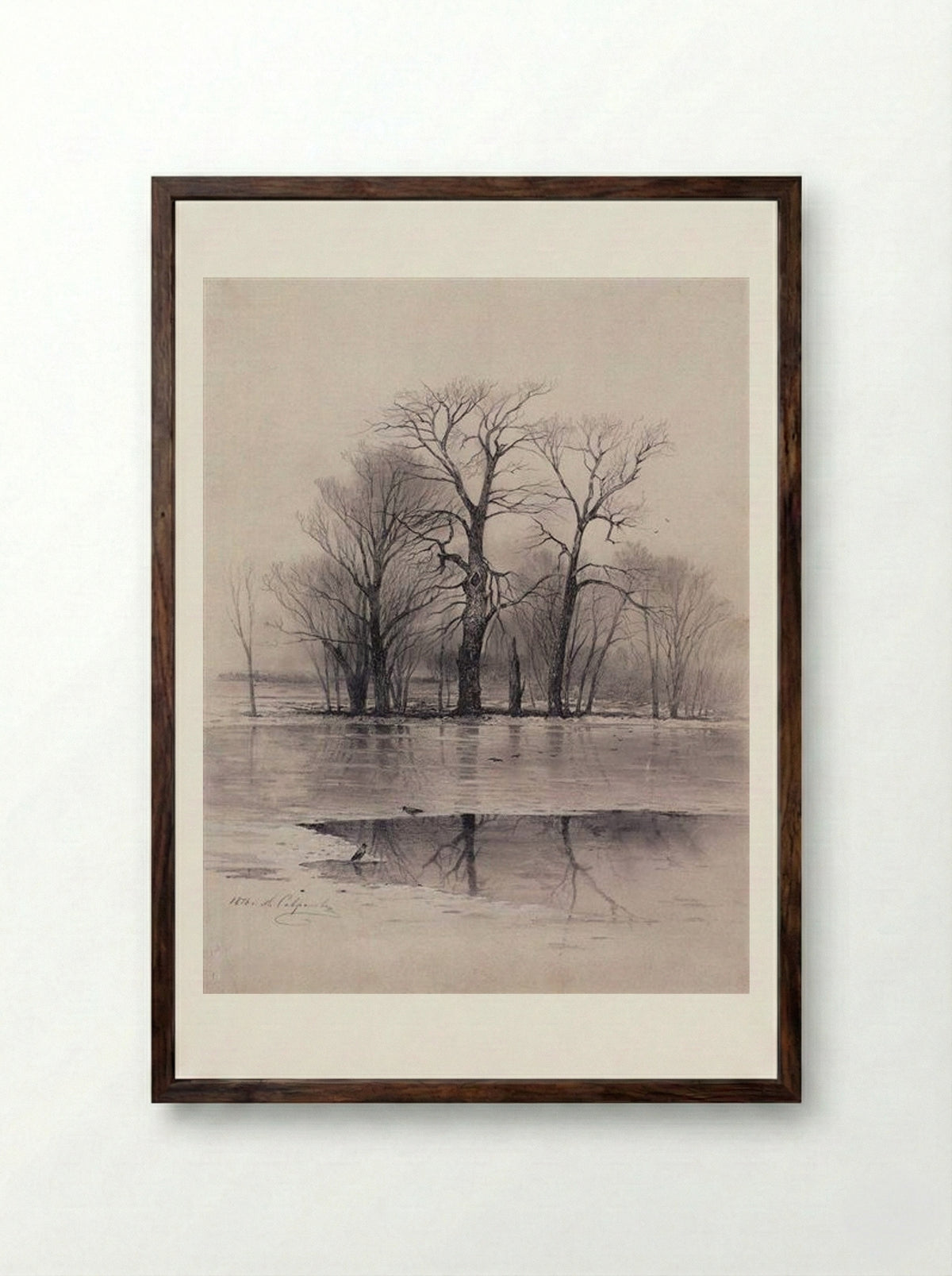 Early Spring - Aleksey Savrasov - Framed Print Dark Wood