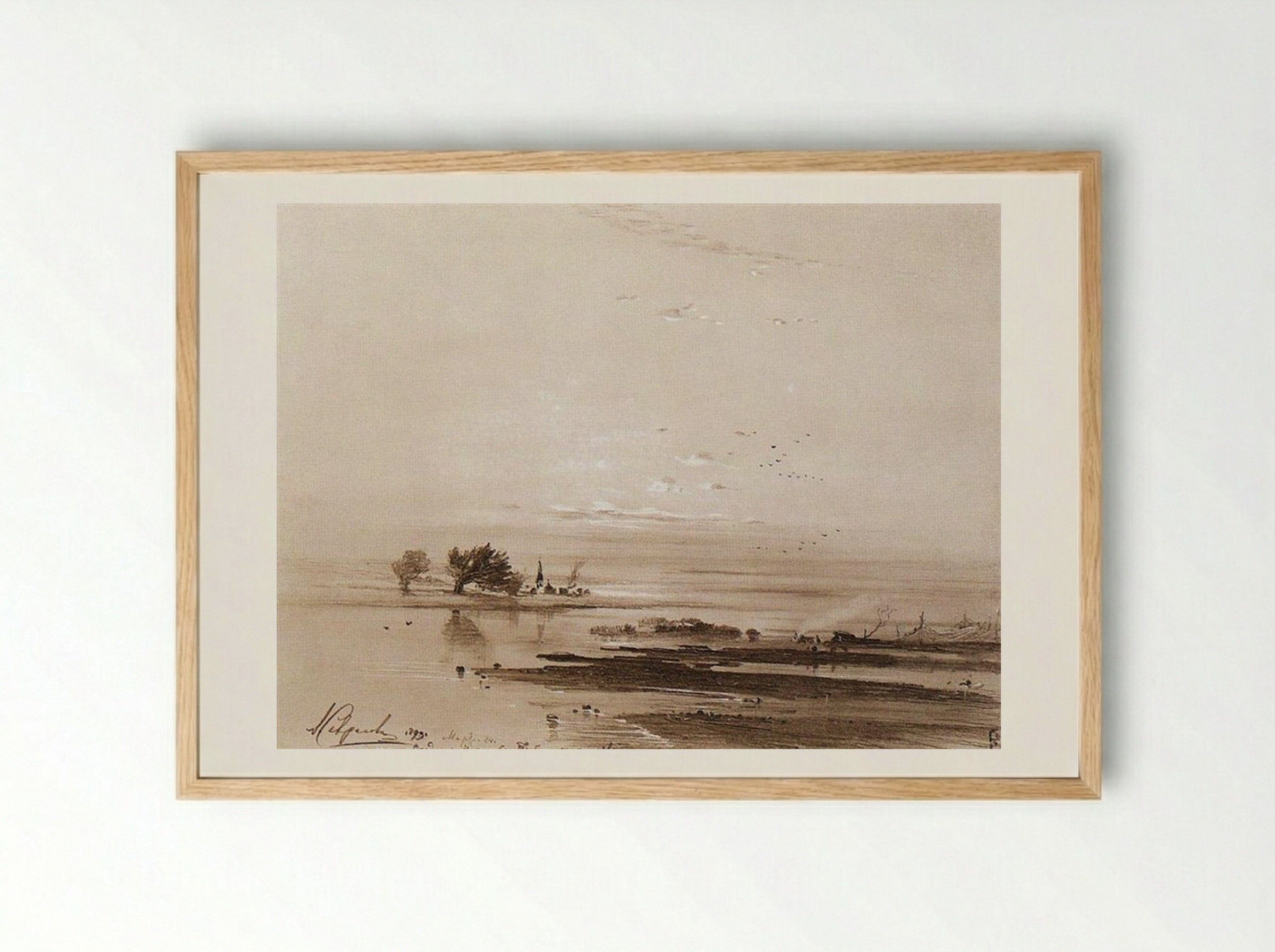 Early Spring. Flood - Aleksey Savrasov - Framed Print Wood