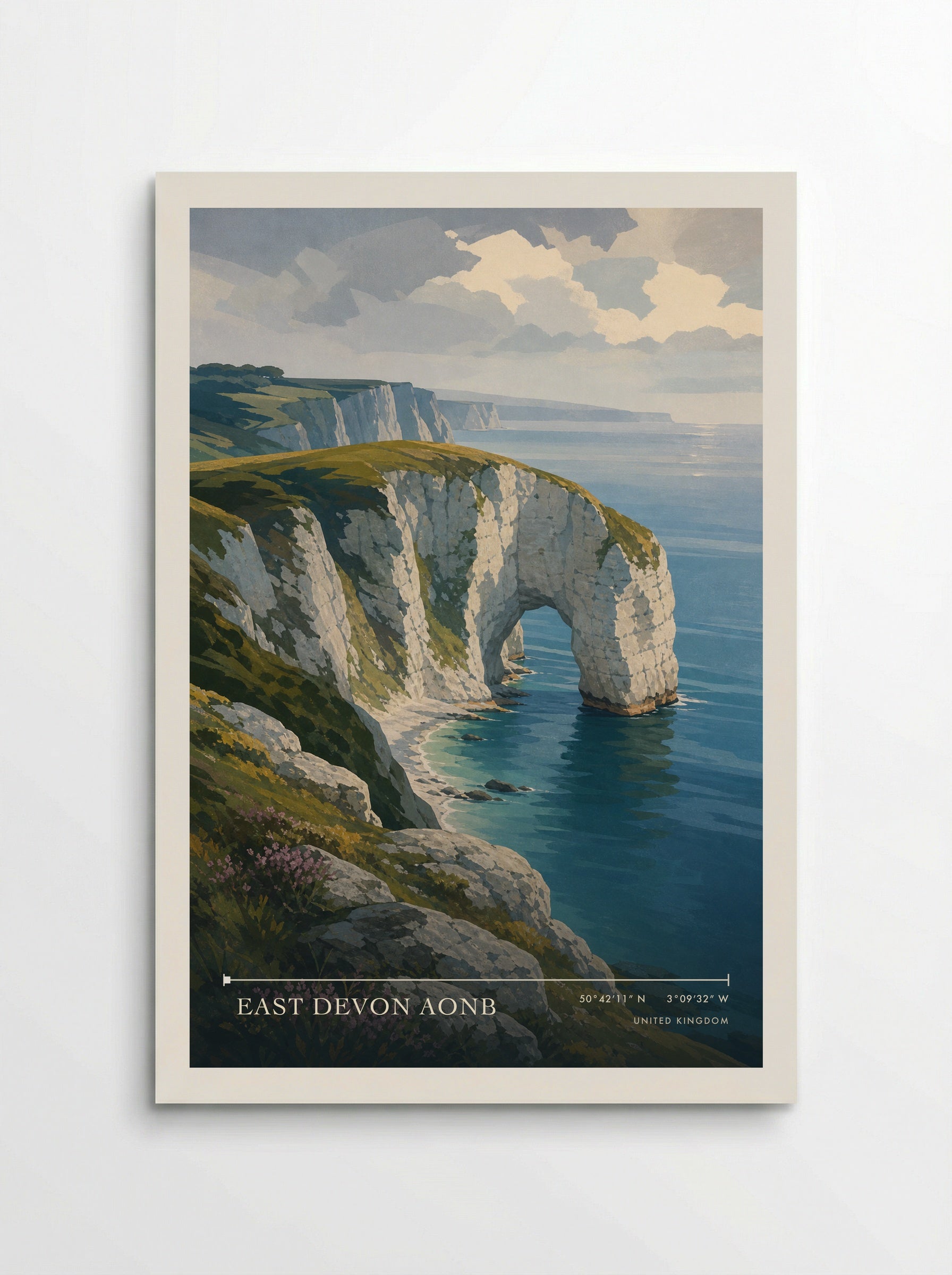 East Devon AONB United Kingdom Travel Poster - Poster