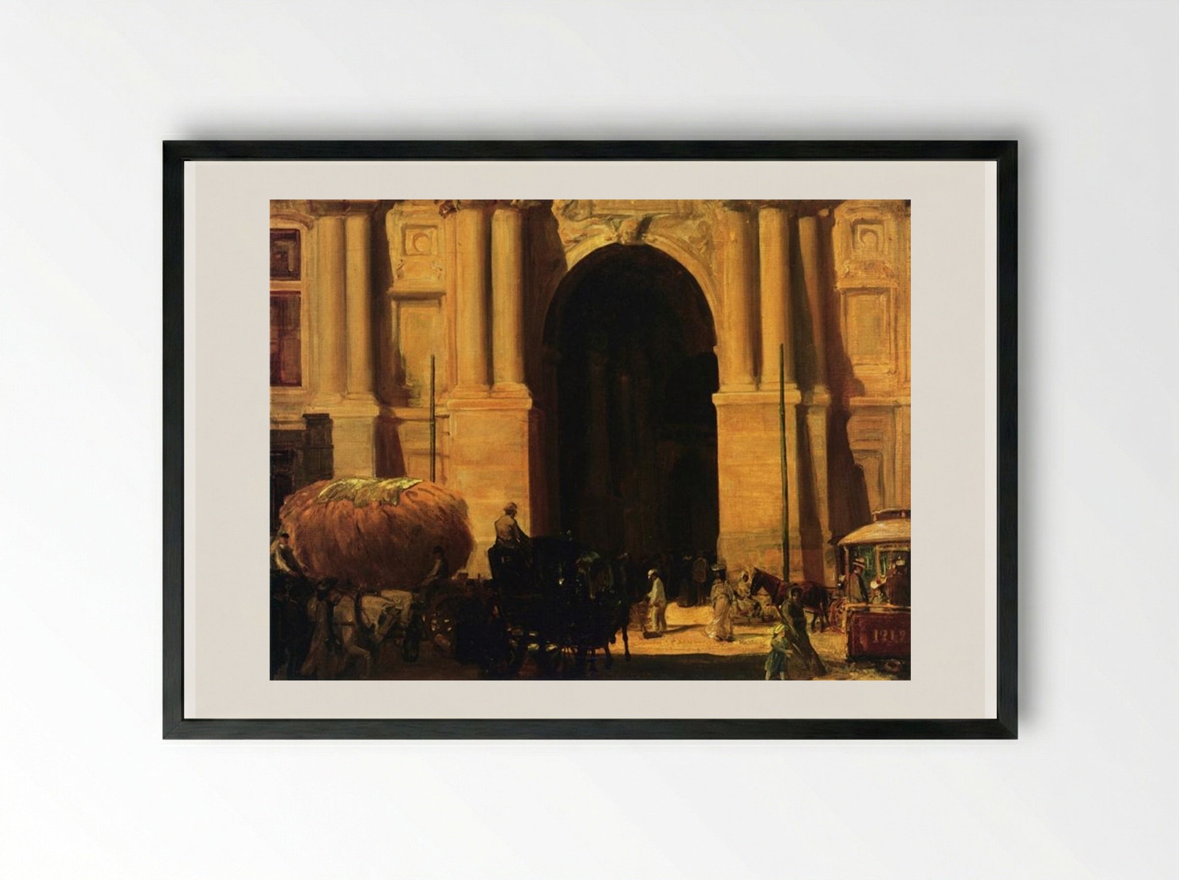 East Entrance, City Hall, Philadelphia - John French Sloan - Framed Print Black