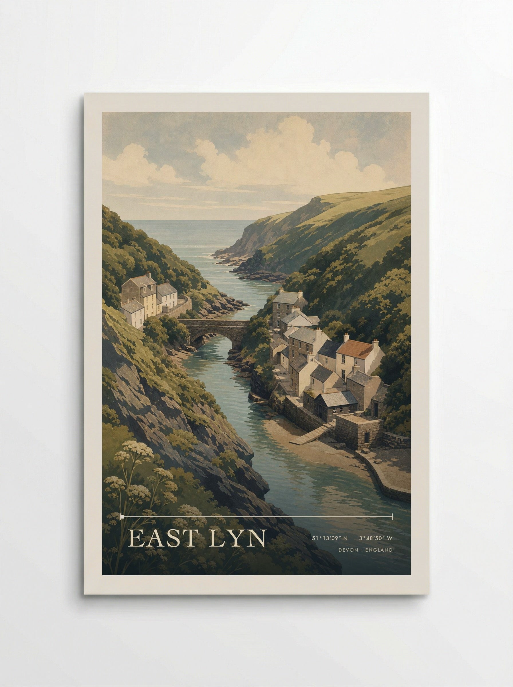 East Lyn Devon England Travel Poster - Poster
