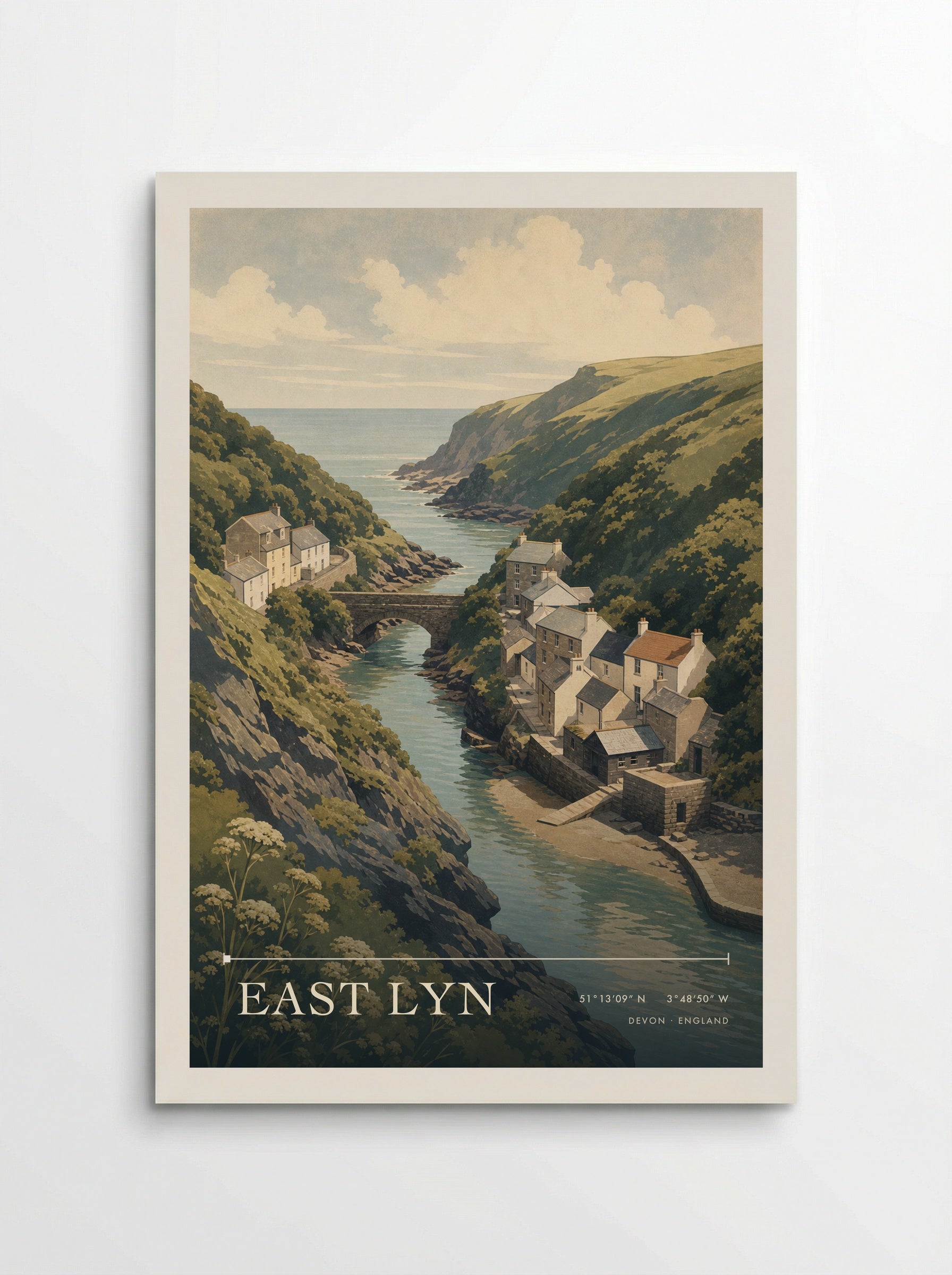 East Lyn Devon England Travel Poster - Poster