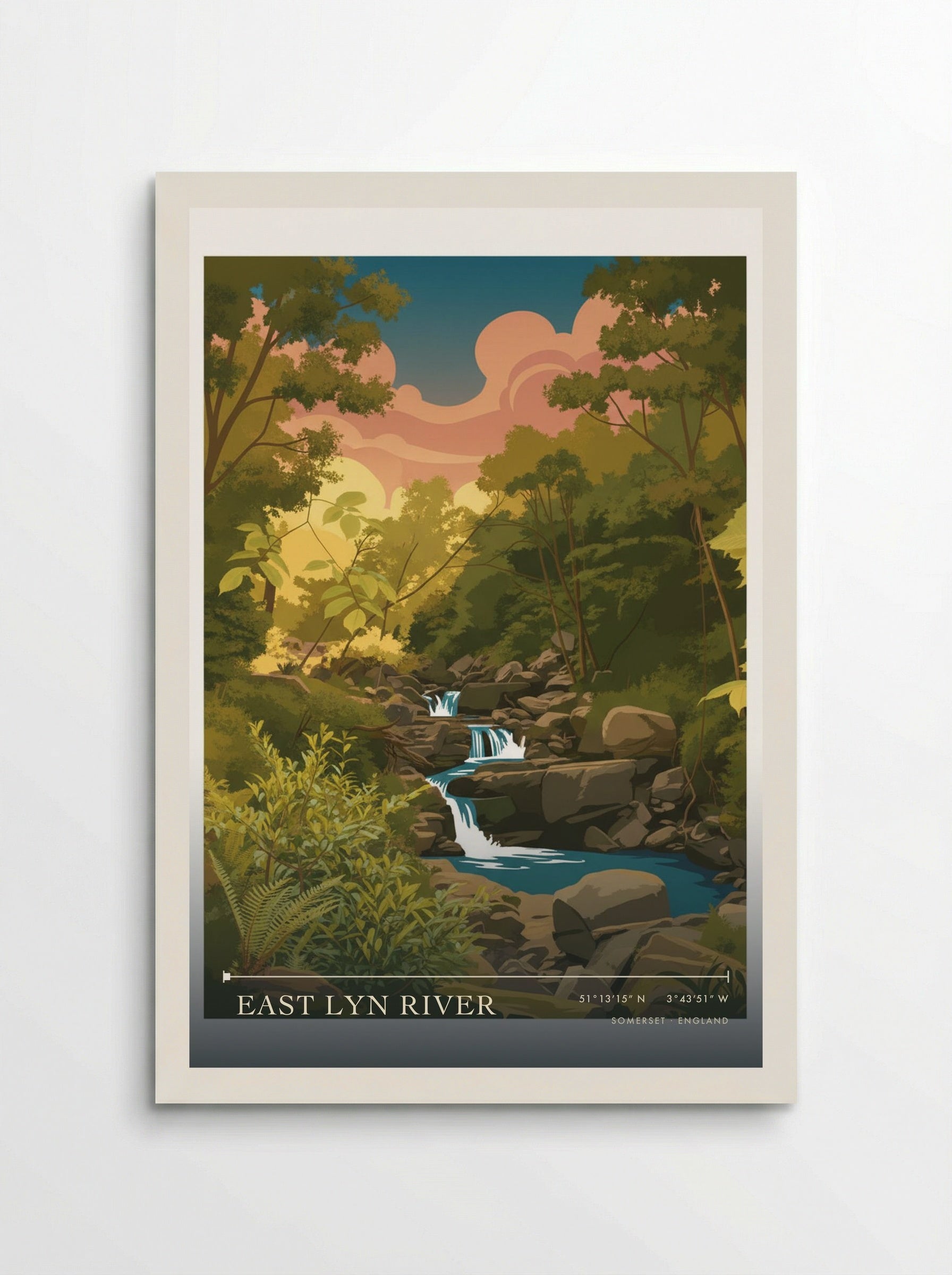 East Lyn River Somerset England Travel Poster - Poster