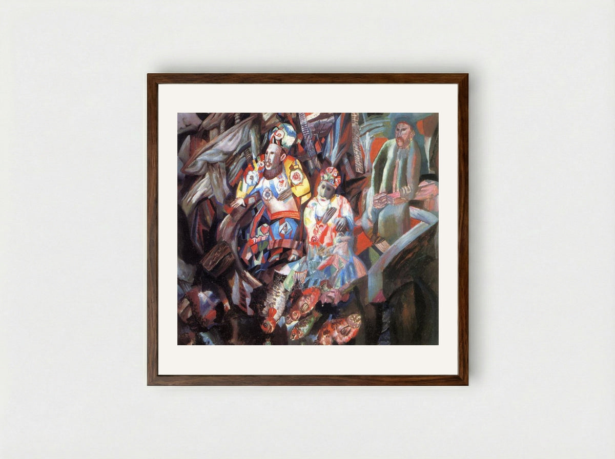 East and West - Pavel Filonov - Framed Print Dark Wood