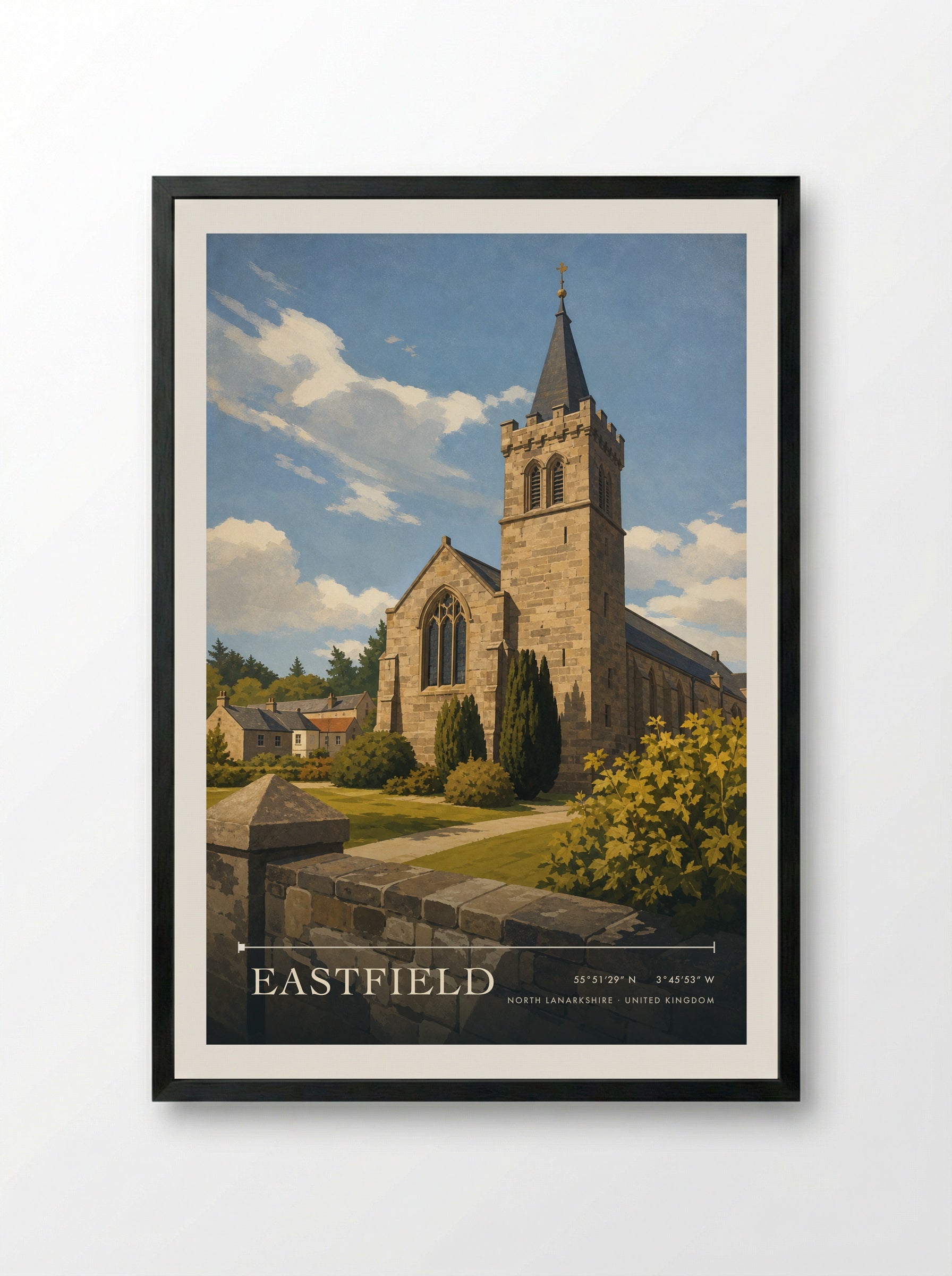 Eastfield North Lanarkshire United Kingdom Travel Poster - Framed Print Black