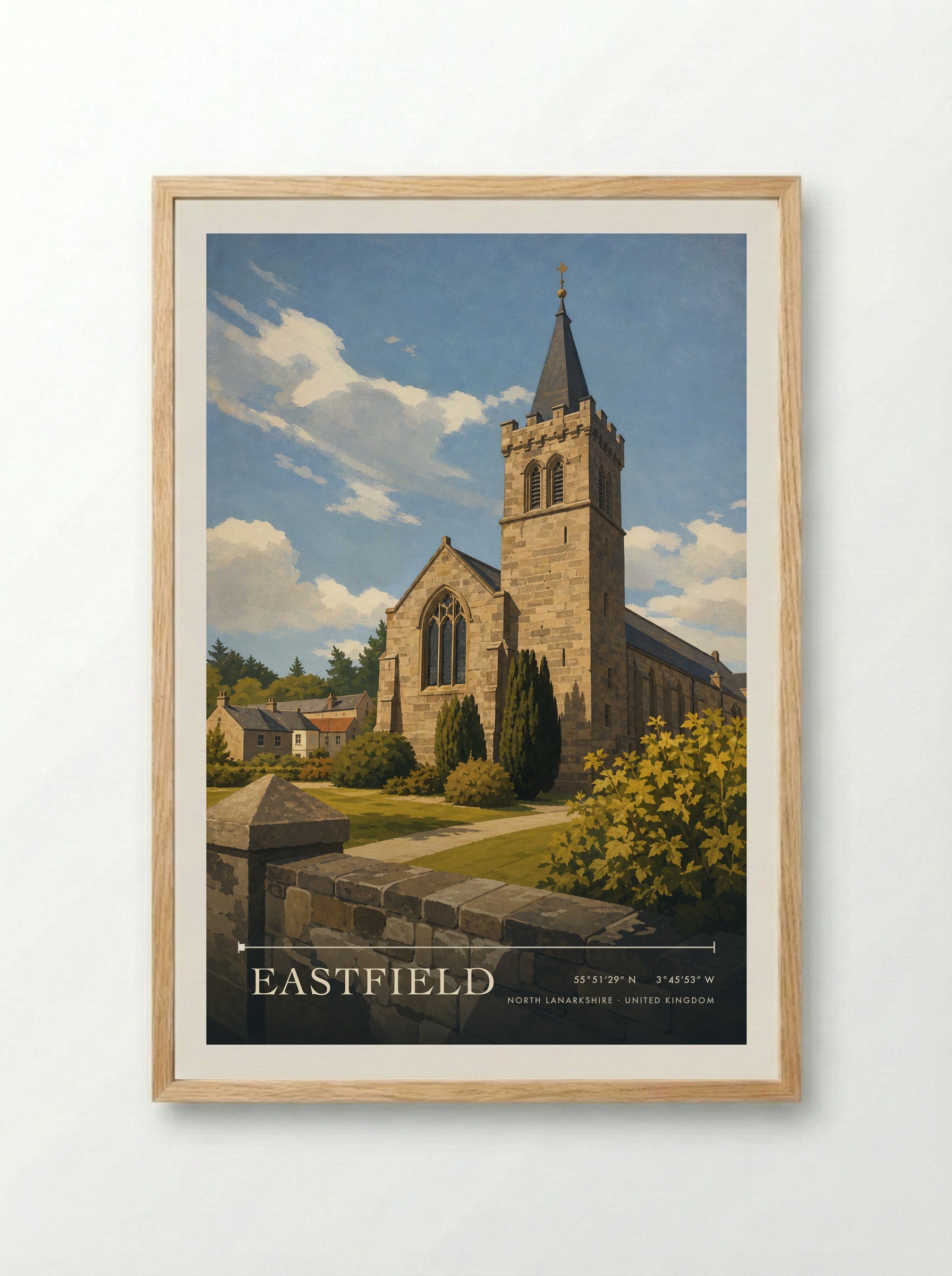 Eastfield North Lanarkshire United Kingdom Travel Poster - Framed Print Wood