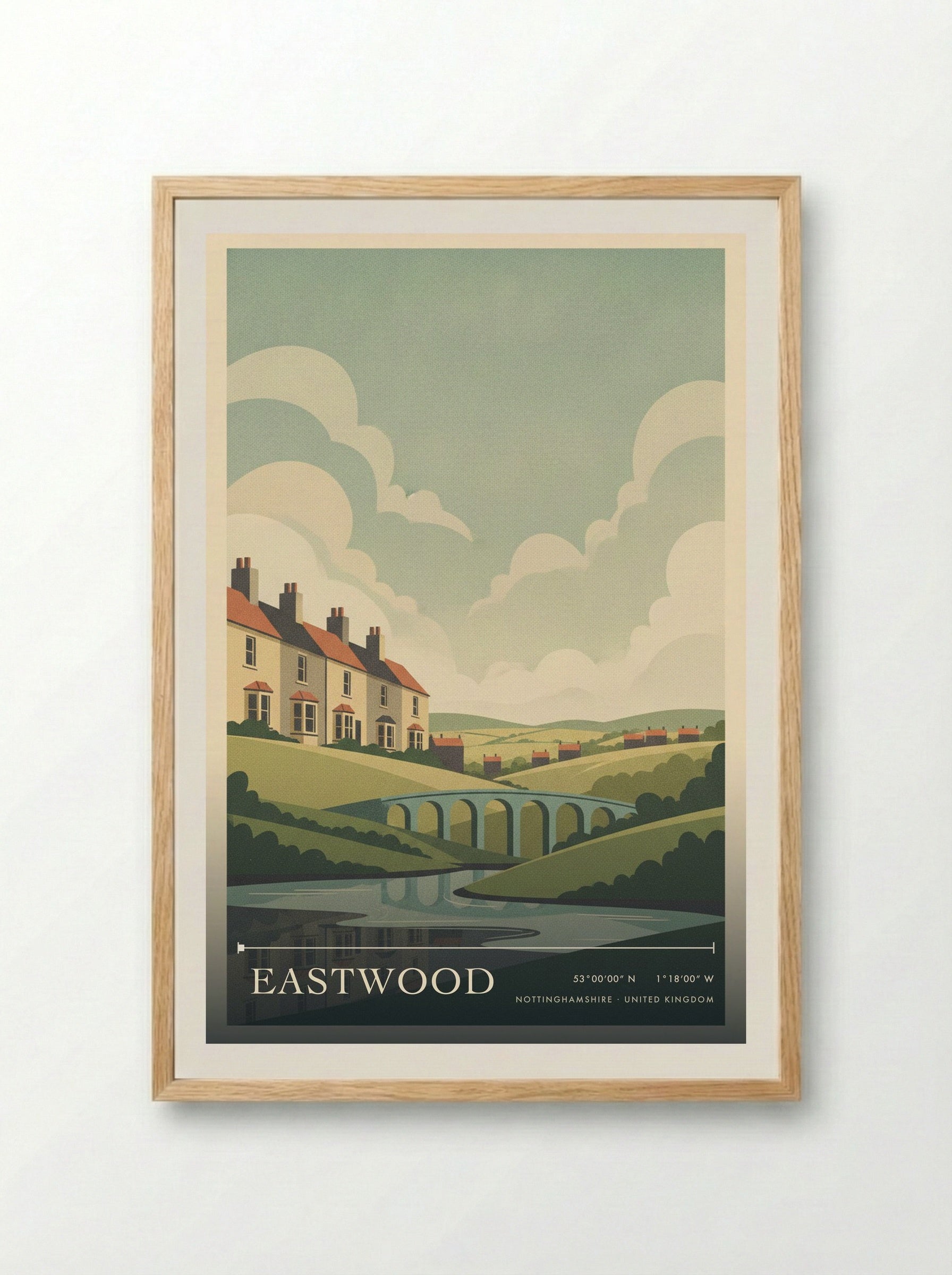 Eastwood Nottinghamshire United Kingdom Travel Poster - Framed Print Wood