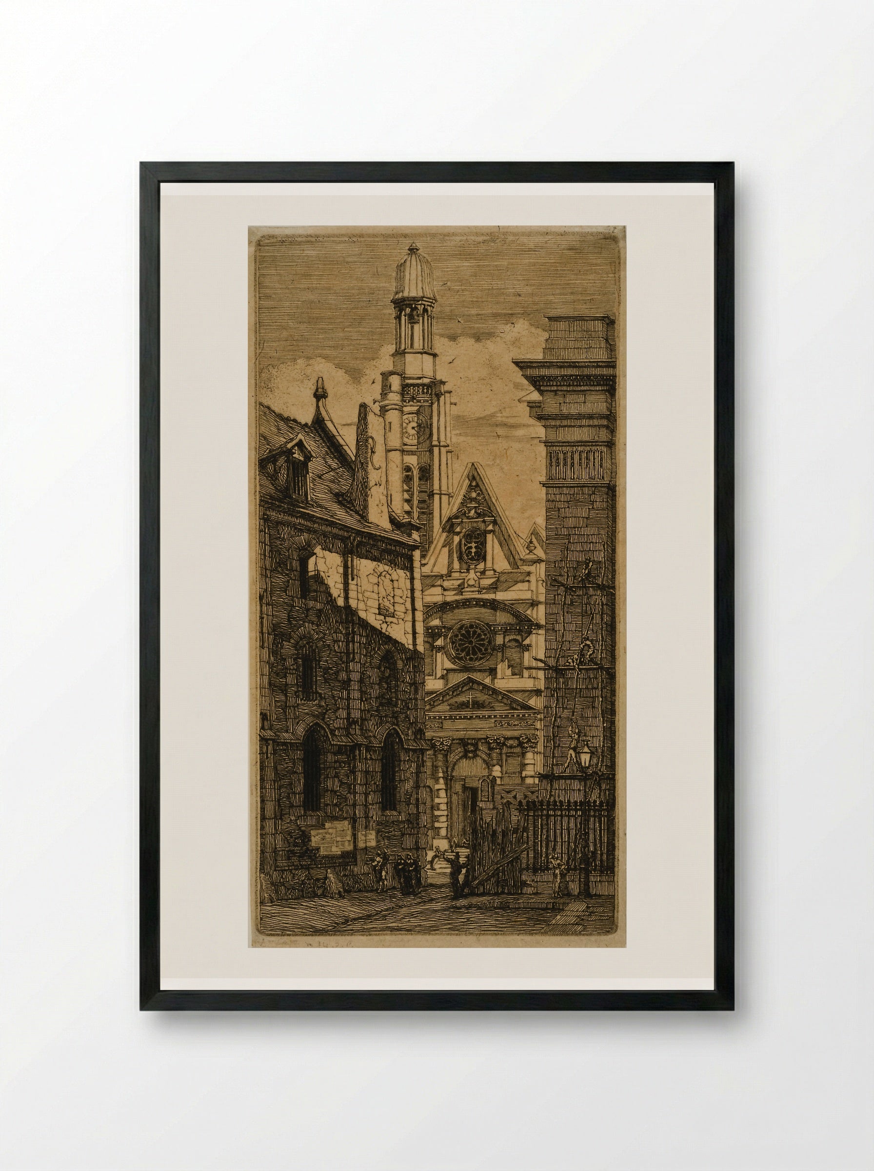 Eaux-fortes sur Paris (Cover with title) - Charles Meryon - Framed Print Black