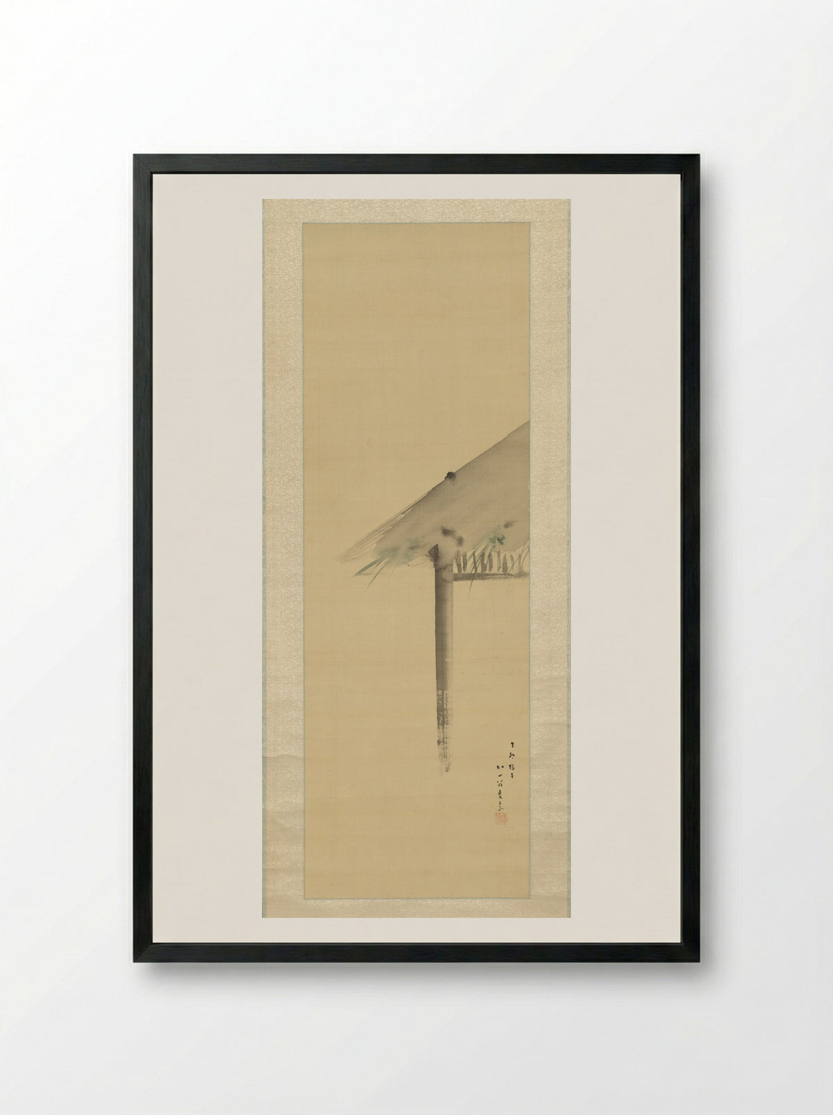 Eaves Decorated with Irises for the Tango Festival - Kikuchi Yōsai - Framed Print Black