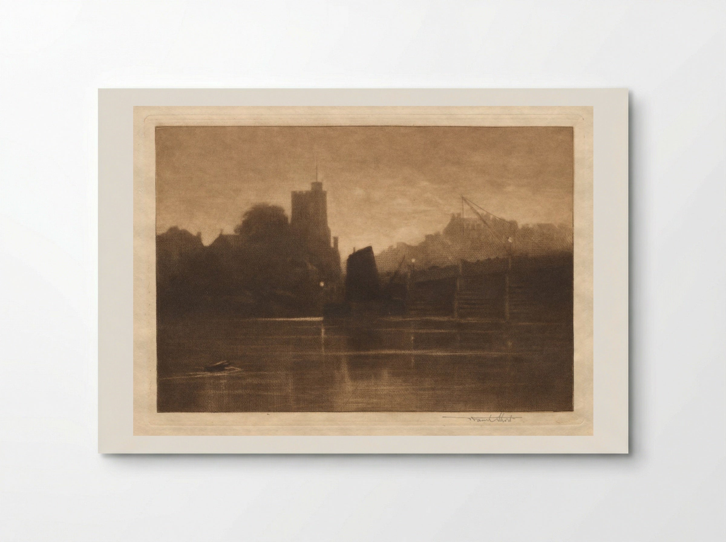 Ebb Tide, Putney Bridge - Sir Frank Short - Poster