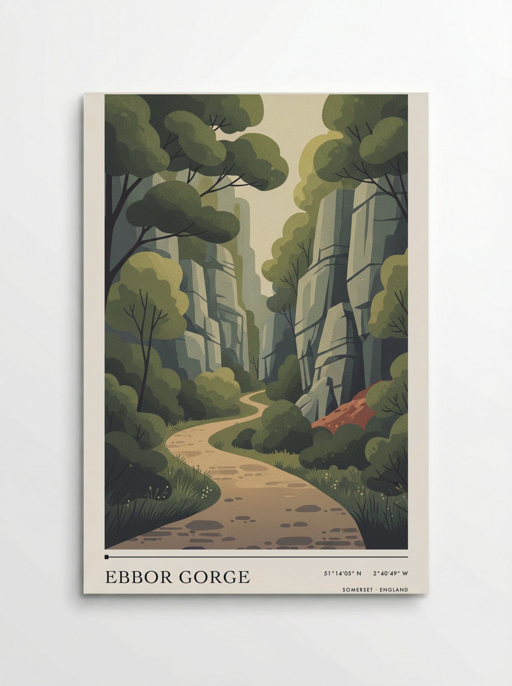 Ebbor Gorge Somerset England Travel Poster - Poster