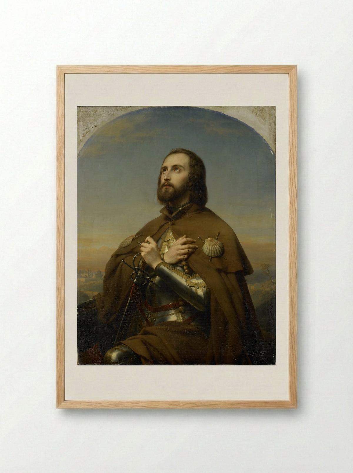 Eberhard, Duke of Württemberg as a Pilgrim in the Holy Land - Nicaise De Keyser - Framed Print Wood