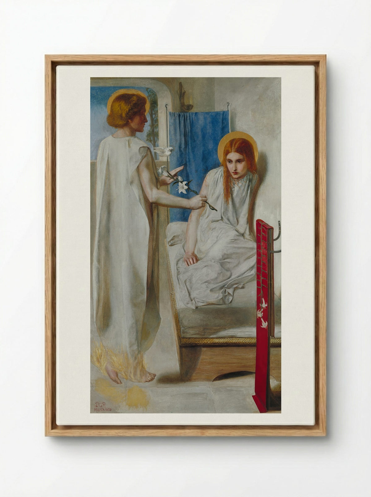 Ecce Ancilla Domini - Dante Gabriel Rossetti - Framed Canvas Wood