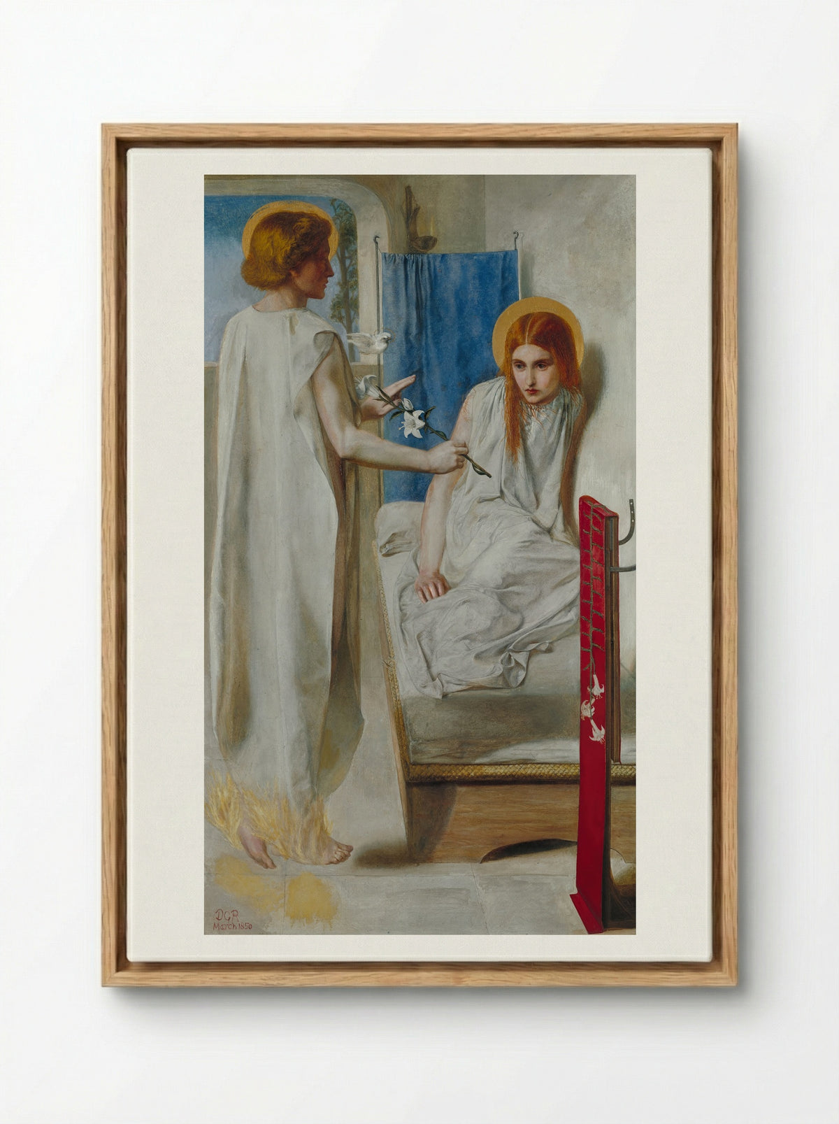 Ecce Ancilla Domini - Dante Gabriel Rossetti - Framed Canvas Wood