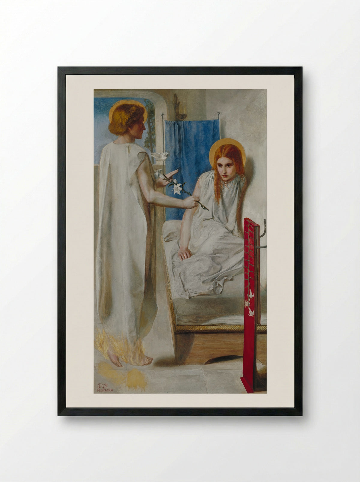 Ecce Ancilla Domini - Dante Gabriel Rossetti - Framed Print Black