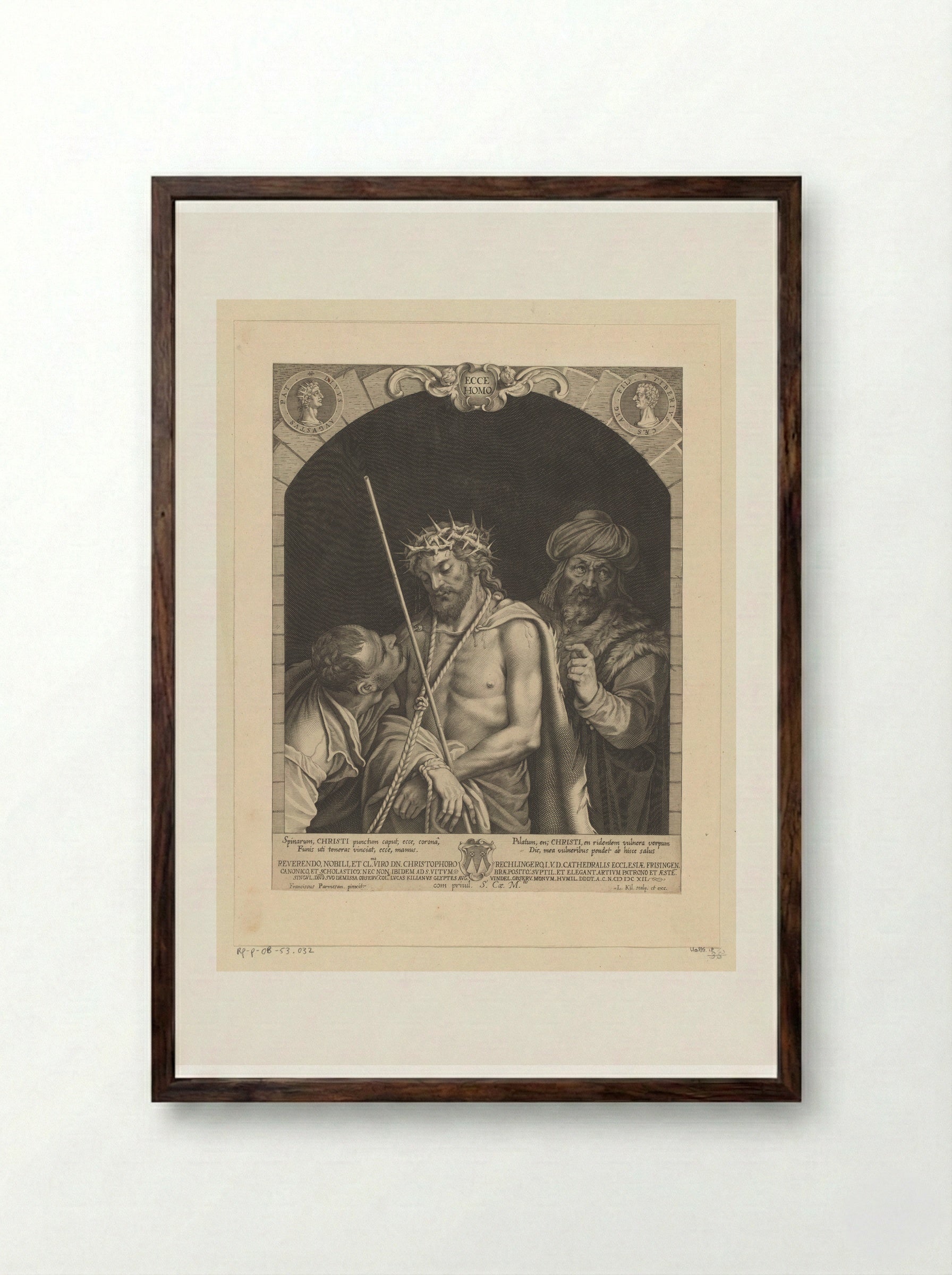 Ecce Homo - Lucas Kilian - Framed Print Dark Wood