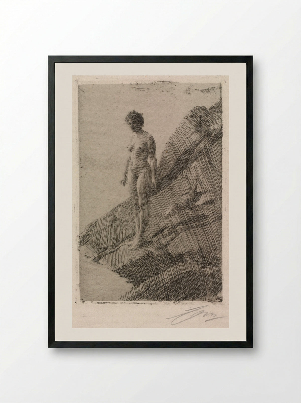 Edö - Anders Zorn - Framed Print Black