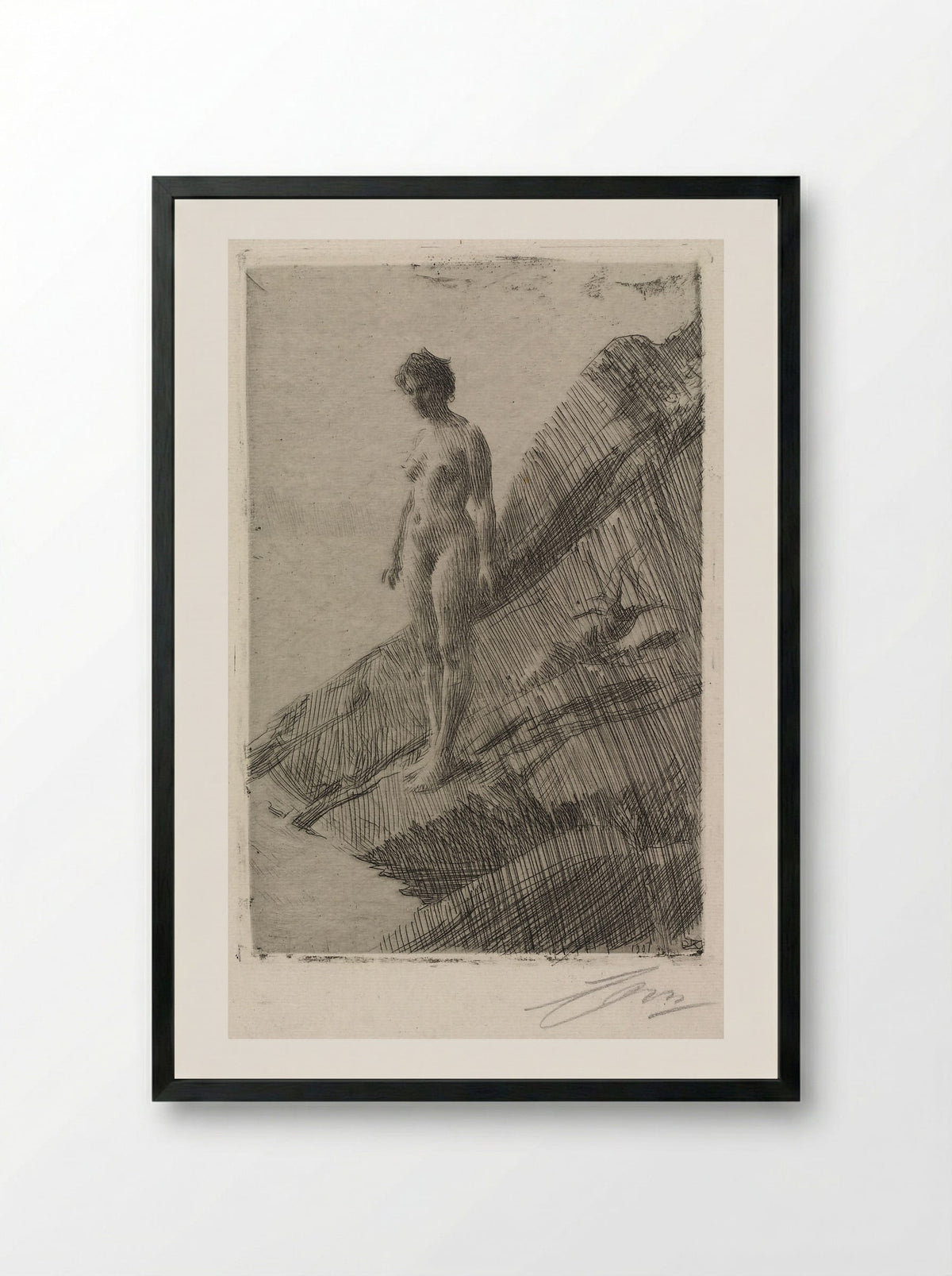 Edö - Anders Zorn - Framed Print Black