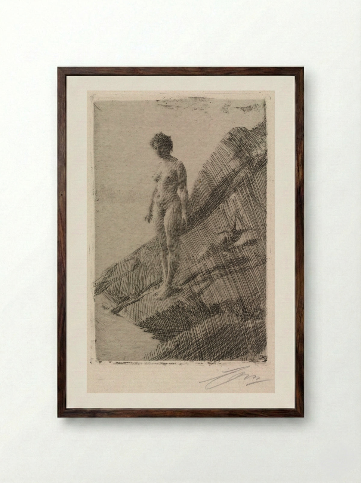 Edö - Anders Zorn - Framed Print Dark Wood
