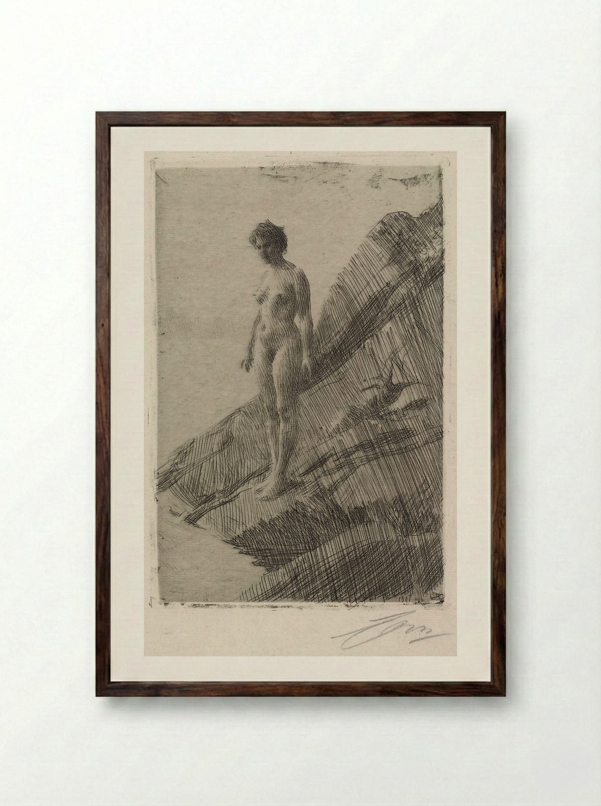Edö - Anders Zorn - Framed Print Dark Wood
