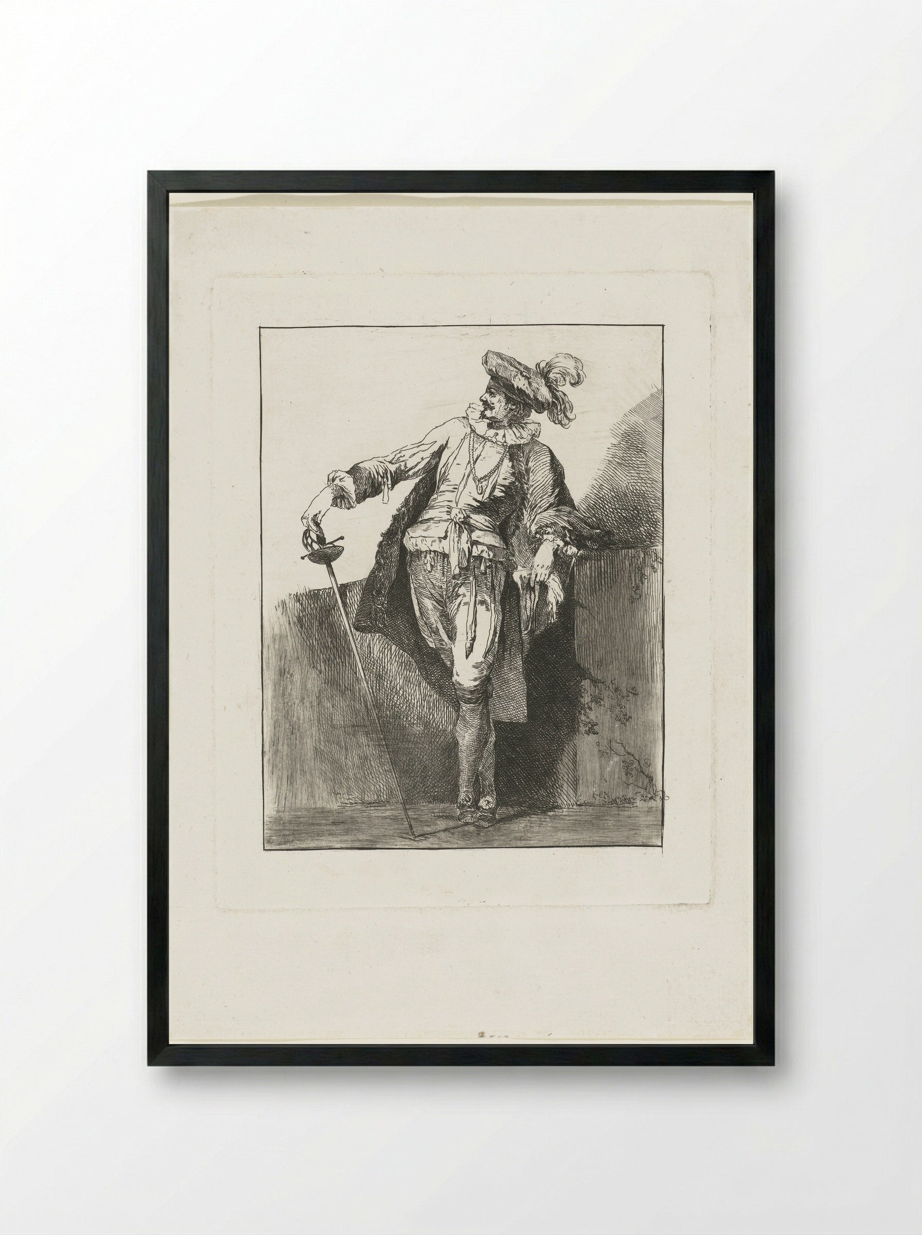 Edelman met degen en baret - Michel Barthélémy Ollivier - Framed Print Black