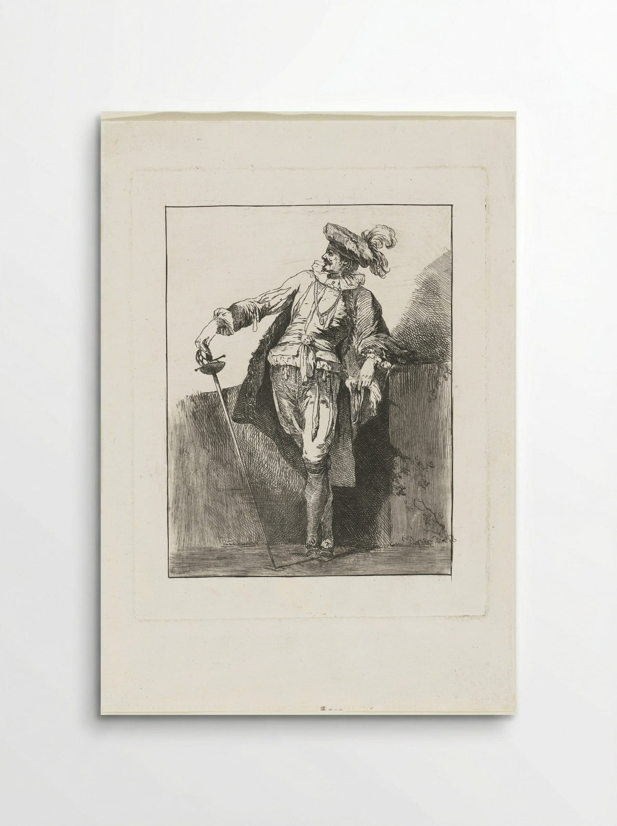 Edelman met degen en baret - Michel Barthélémy Ollivier - Poster