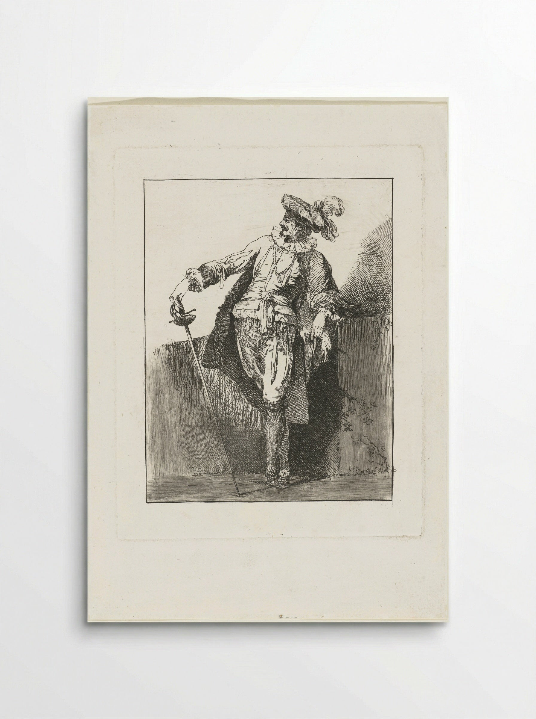 Edelman met degen en baret - Michel Barthélémy Ollivier - Poster