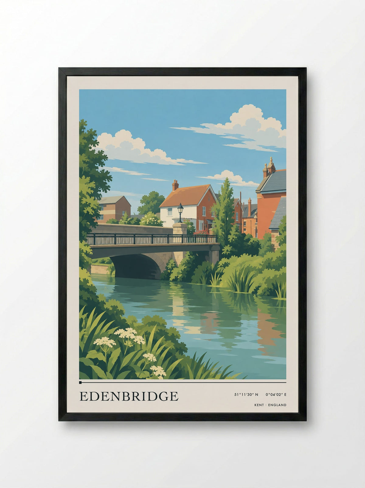 Edenbridge, Kent | Travel Poster - Framed Print Black