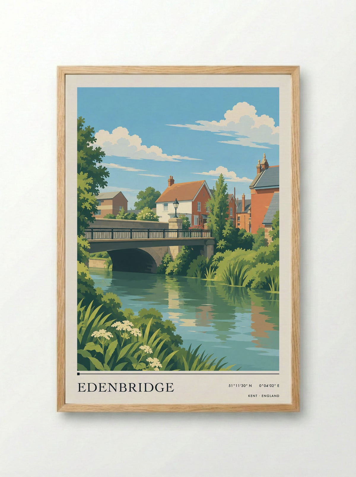 Edenbridge, Kent | Travel Poster - Framed Print Wood