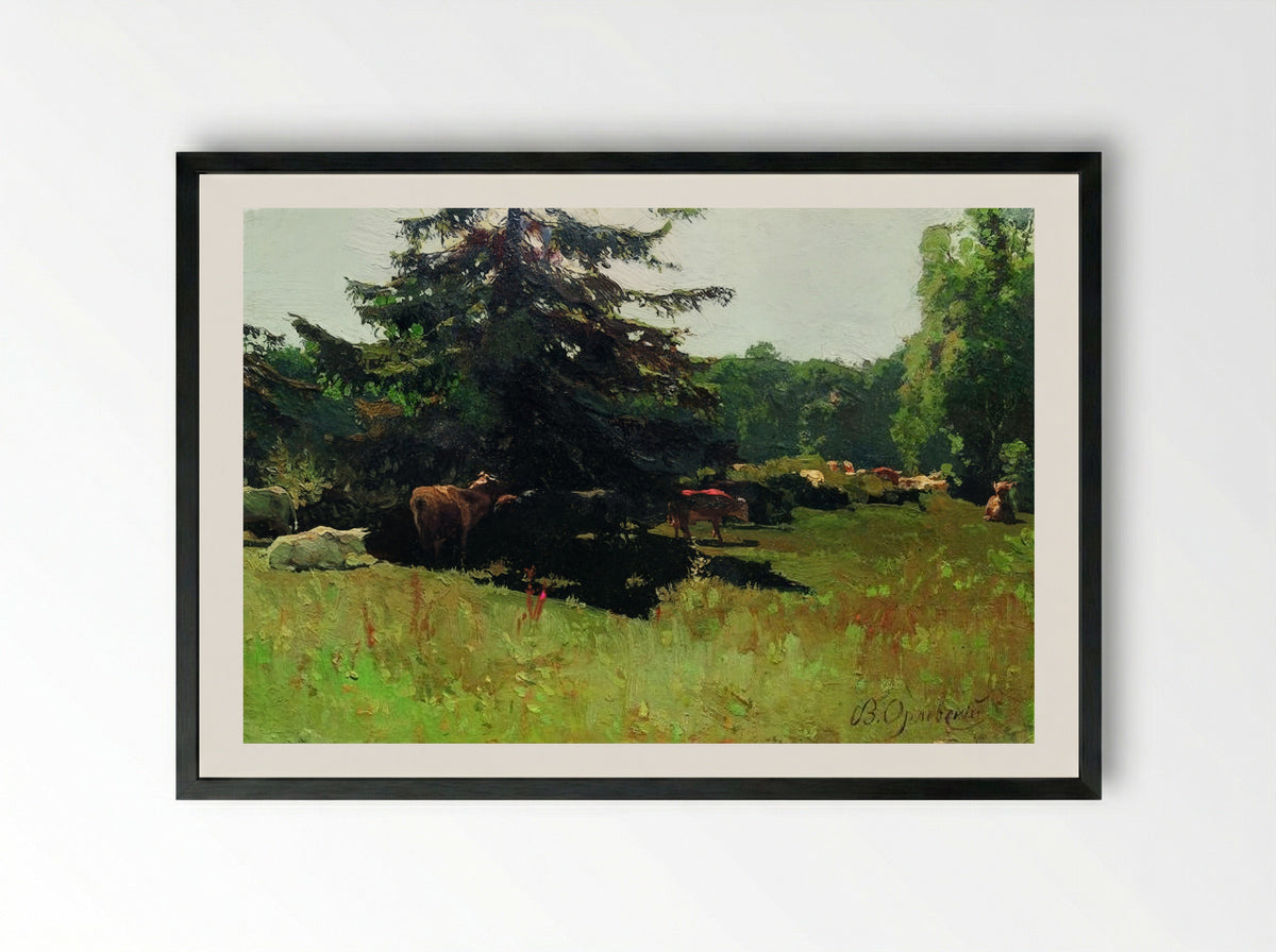 Edge of a Wood - Volodymyr Orlovsky - Framed Print Black