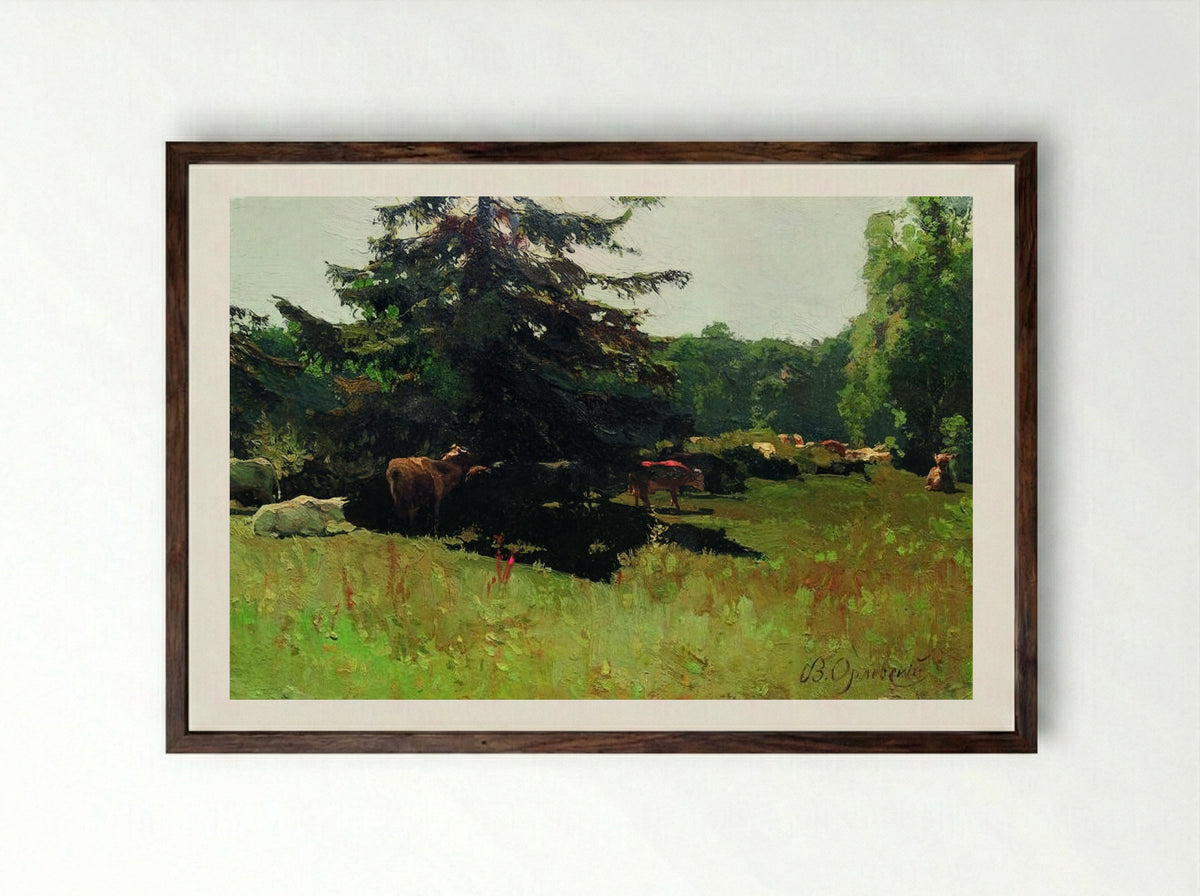 Edge of a Wood - Volodymyr Orlovsky - Framed Print Dark Wood
