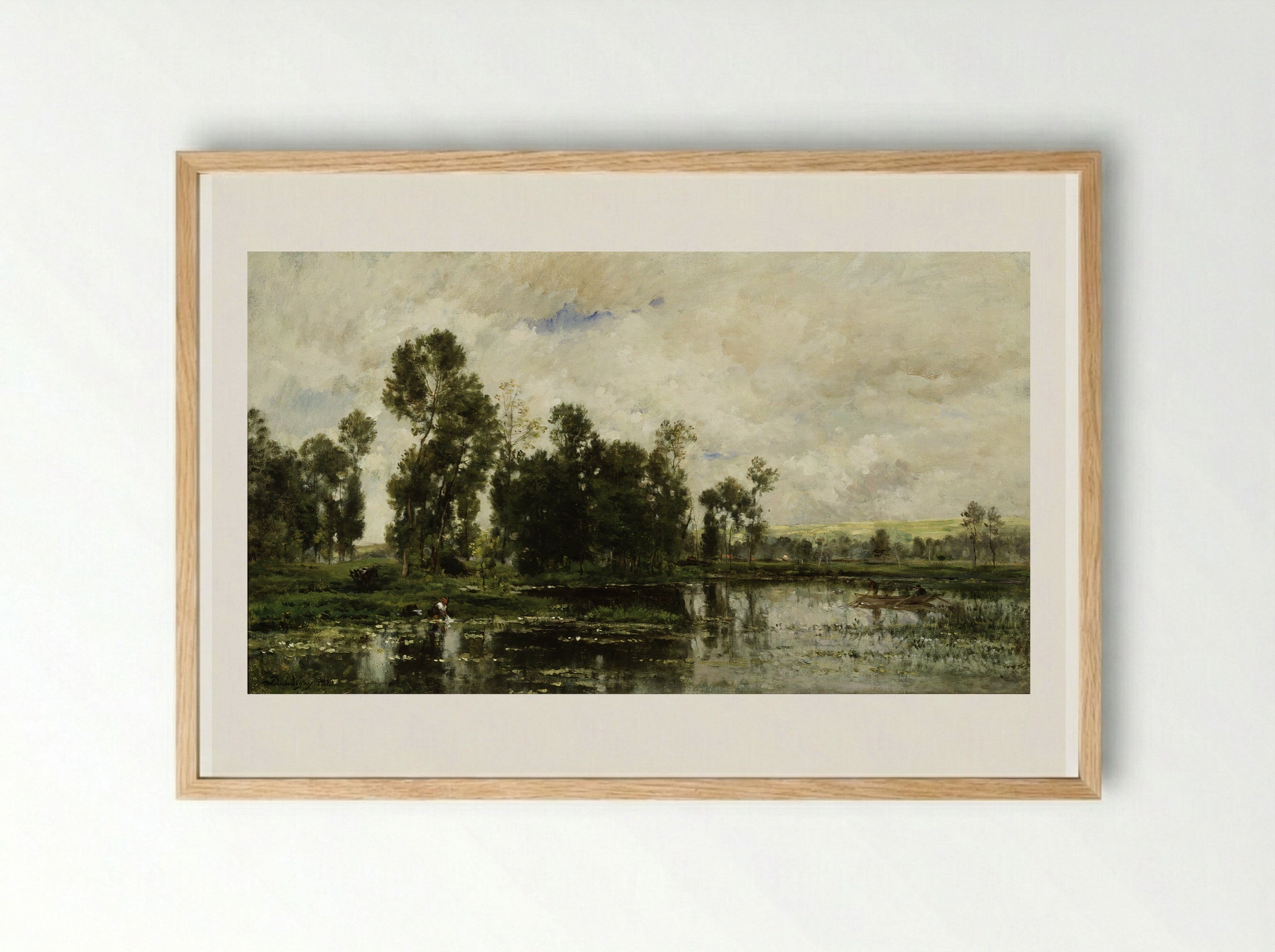 Edge of the Pond - Charles-François Daubigny - Framed Print Wood