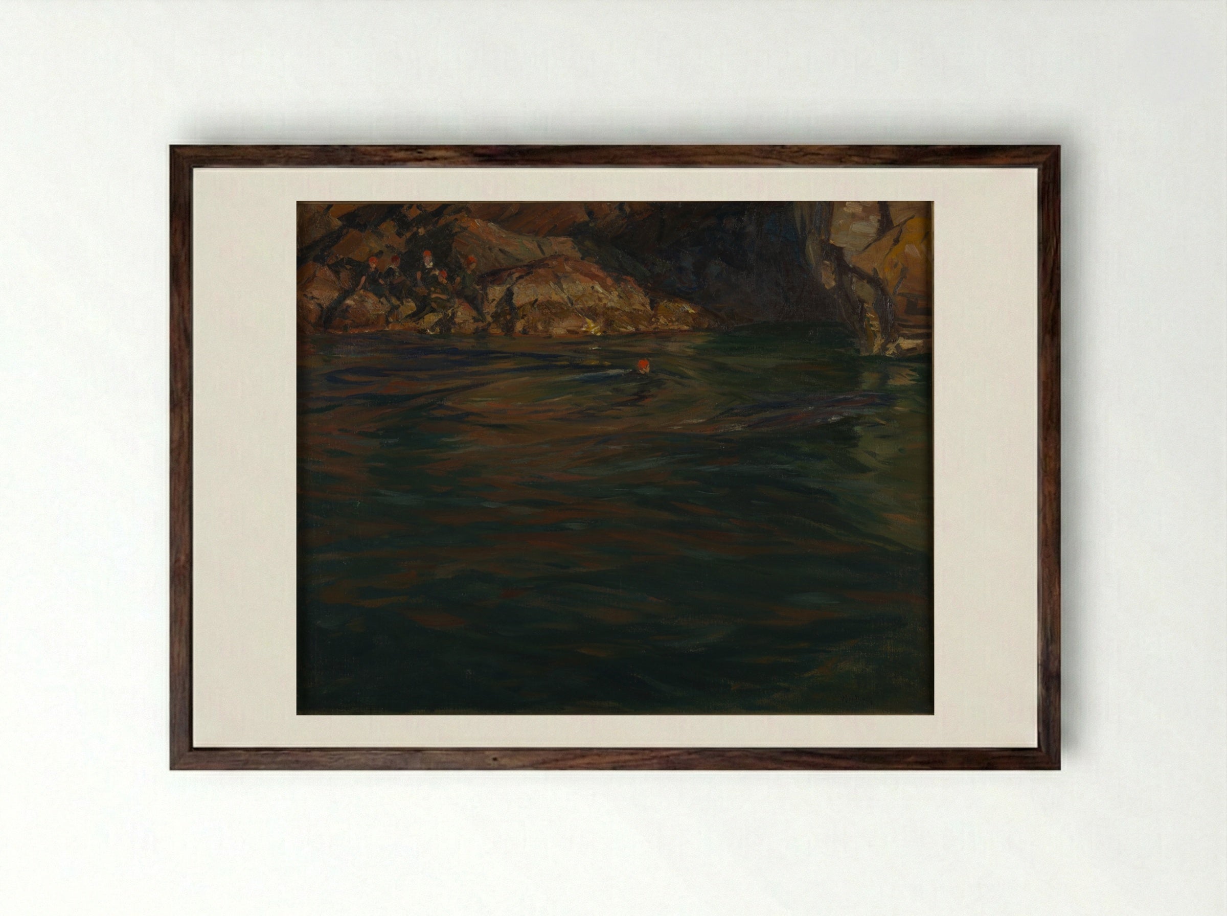 Edge of the Wood, Gerrish Island - Charles Herbert Woodbury - Framed Print Dark Wood